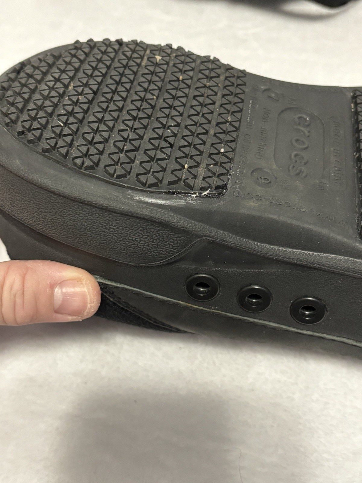 Crocs Velocity Lace Up Work Shoes Black Slip Resistant M7 W9