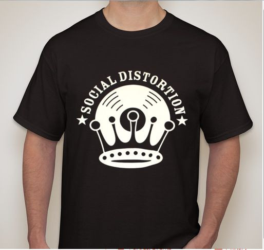 SOCIAL DISTORTION Record w Crown Thrash Punk rock band T shirt