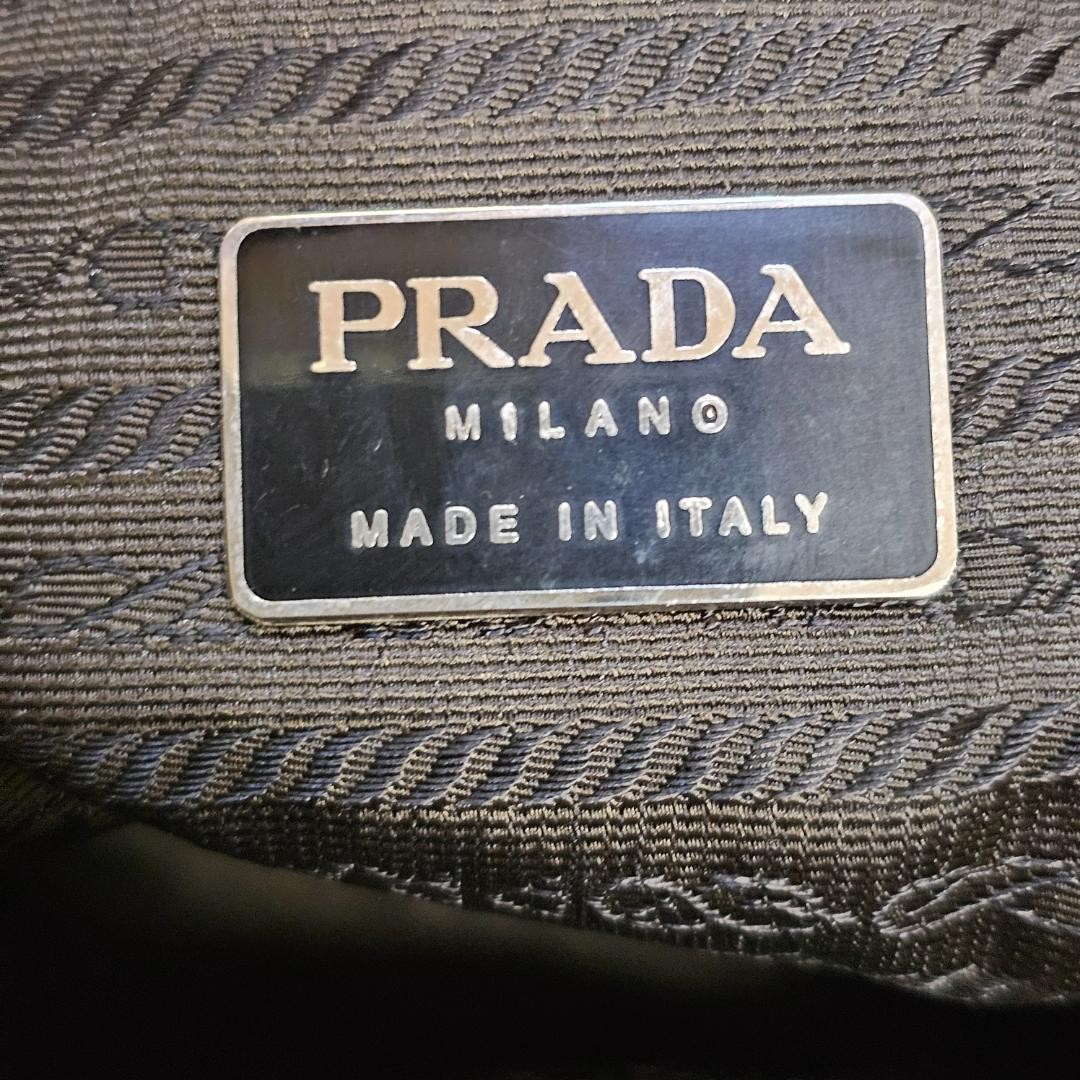 Prada Khaki Nylon Backpack Triangle Logo White Tag Japan Rare 072271