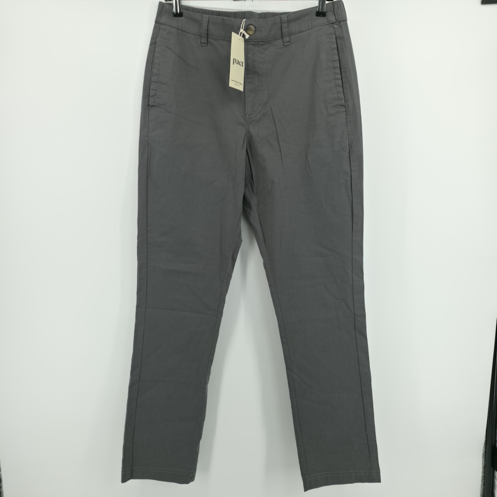 Pact Men’s Sz Medium Grey Canvas Pant Durable Bottoms Organic Cotton New