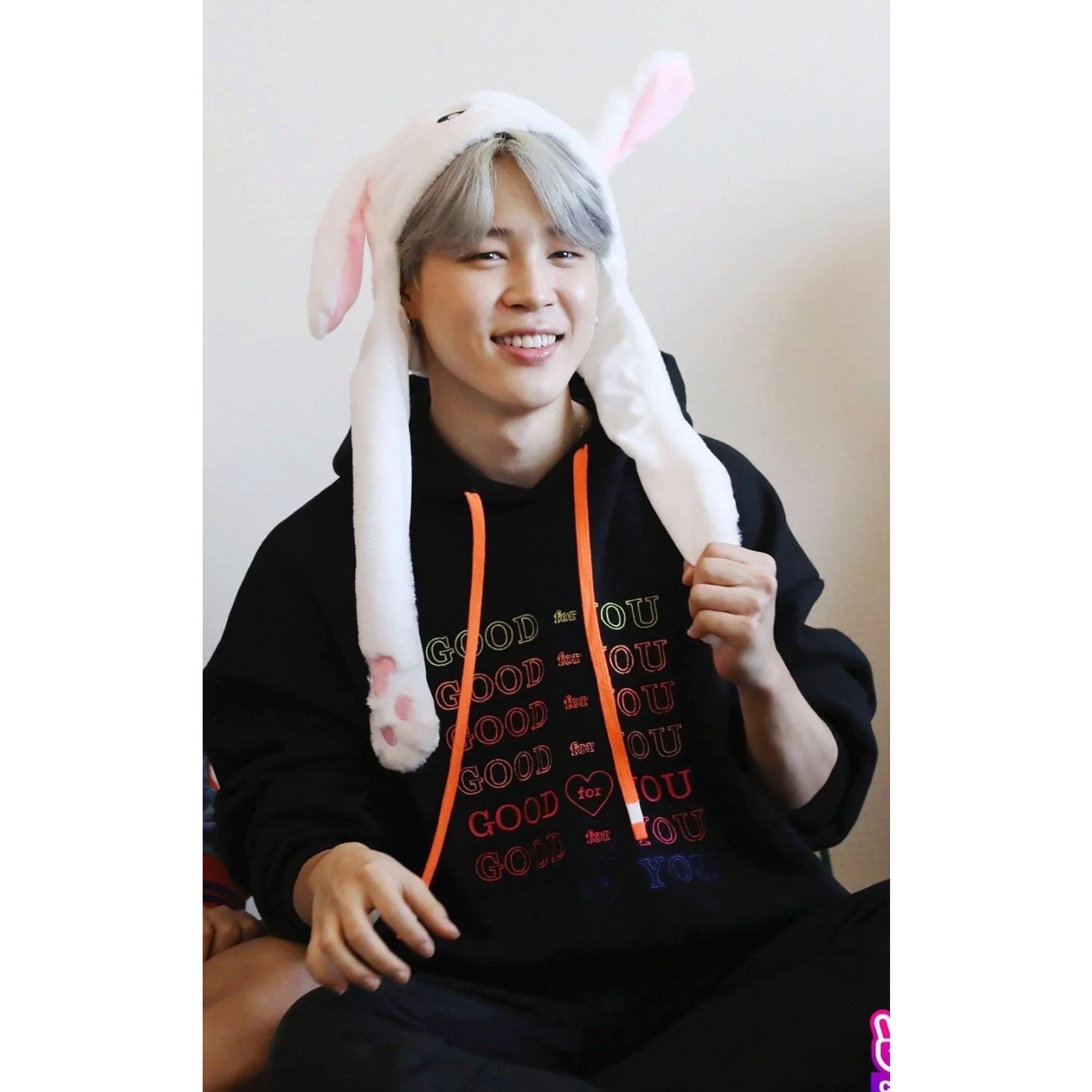 IRENEISGOOD BTS JHOPE JIMIN Black Fleece Hoodie sz S For You Embroidered Labels