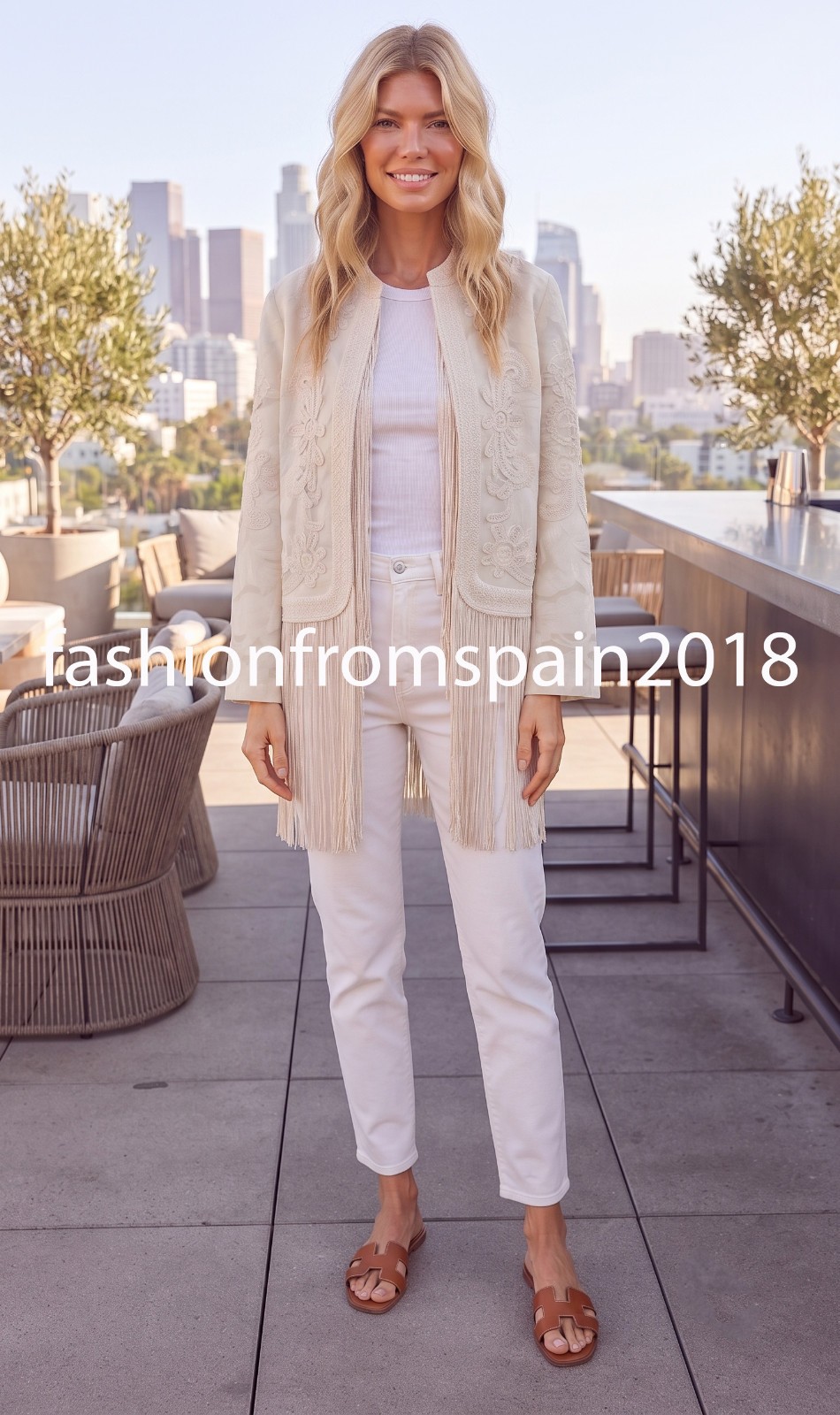 ZARA NEW WOMAN FLORAL ZW COLLECTION FRINGED JACKET ECRU XS-XL 6895/253/075