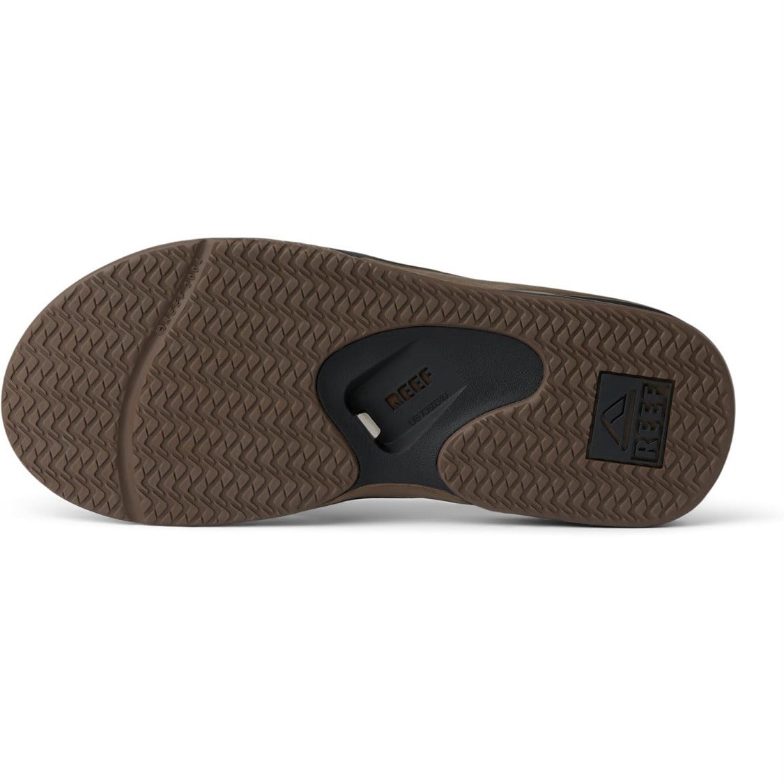 REEF Fanning Flip-Flop Sandals & Sole Bottle Opener Black/Tan Men’s Size 8 NEW