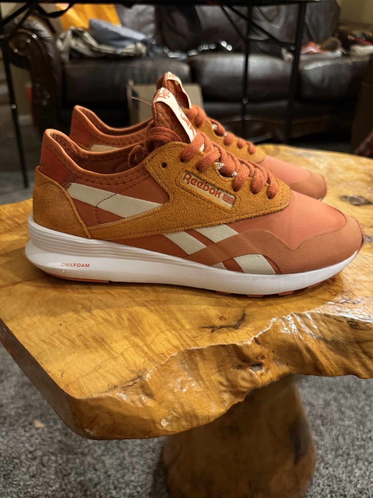 Reebok Classic Nylon SP Mars Dust Orange Suede Sneakers Womens Size 7 CN5114