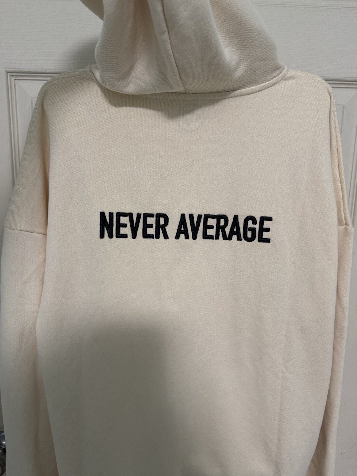 WOLFpak Cream Zip Up Hoodie Medium Oversized WFPK Never Average