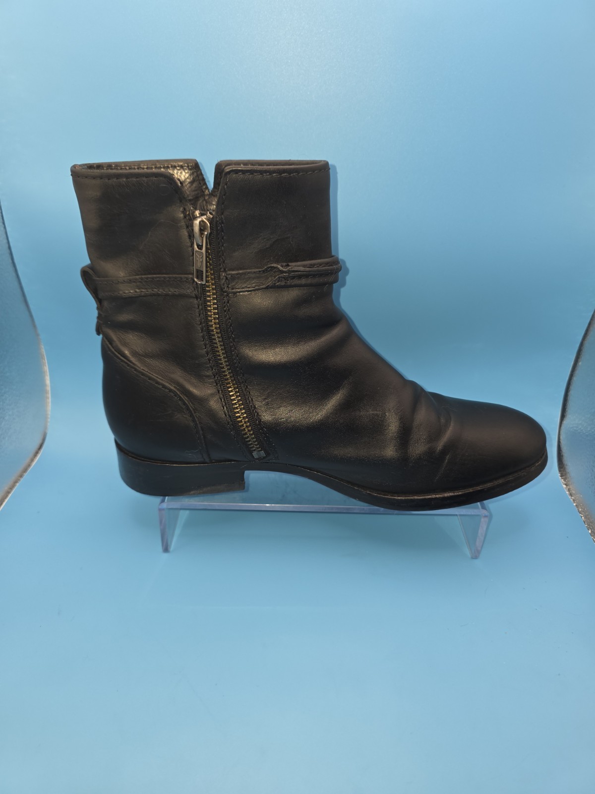FRYE Melissa Black Leather Inside Zip Boots Size 8B EUC Style 3478443