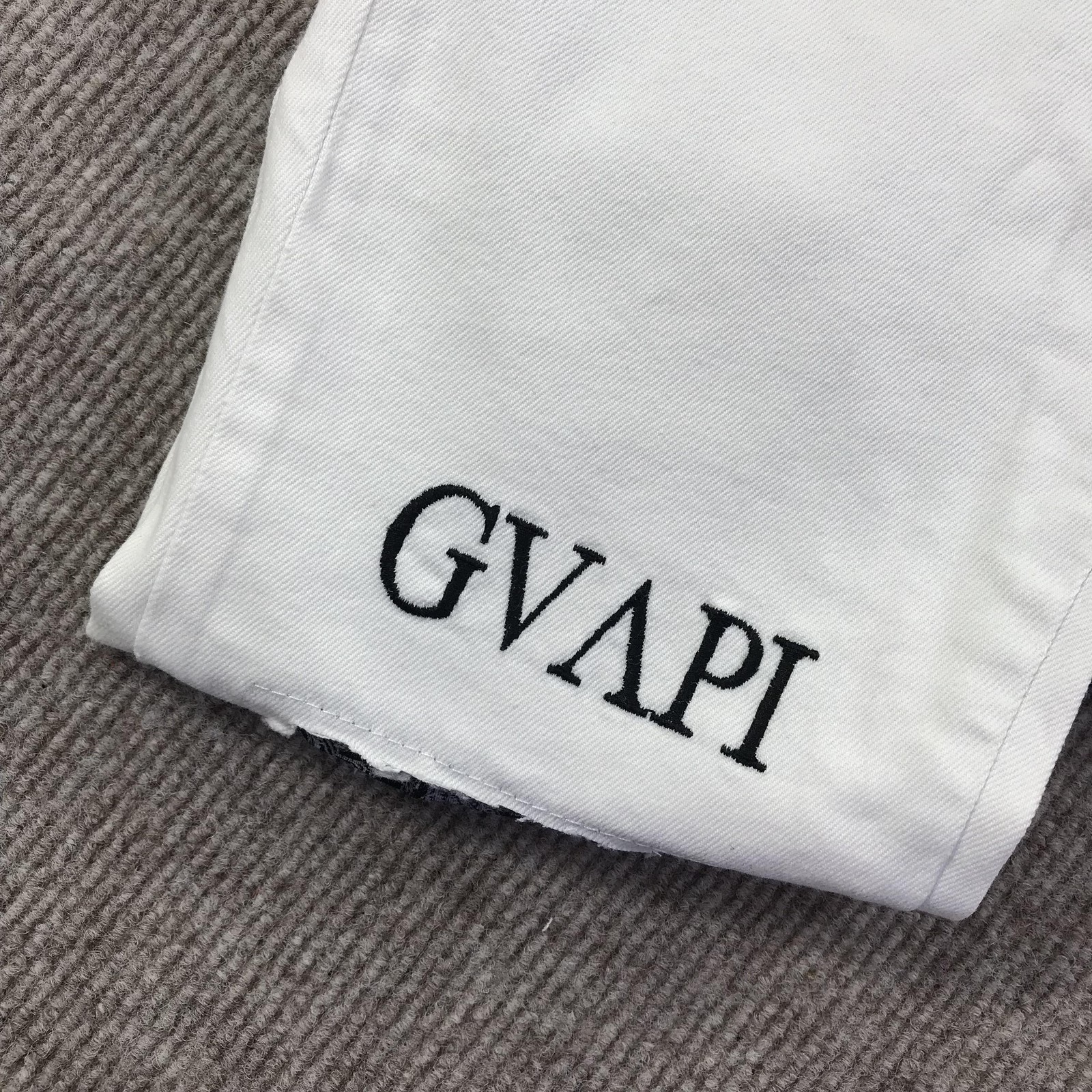 GVAPI MMXV Jeans Mens 30 Black White Split Leg Distressed Patchwork Zipper Pants