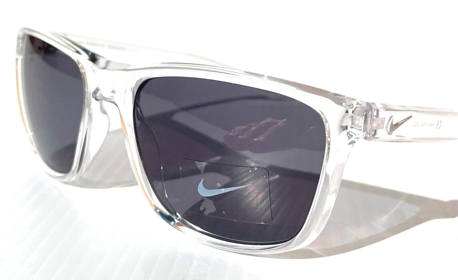 NEW NIKE ESSENTIAL ENDEAVOR Shiny Clear Frame Grey Lens Sunglass EV1122 913