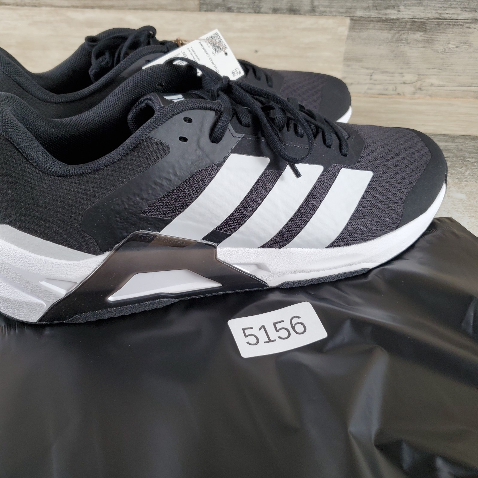Adidas Dropset Control Mens Training Shoes Sz 13 Black White Lace Up Sneakers