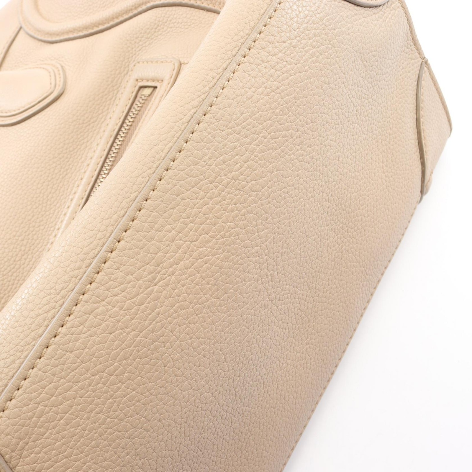 CELINE Luggage mini shopper Handbag 165213 leather Beige Used Women