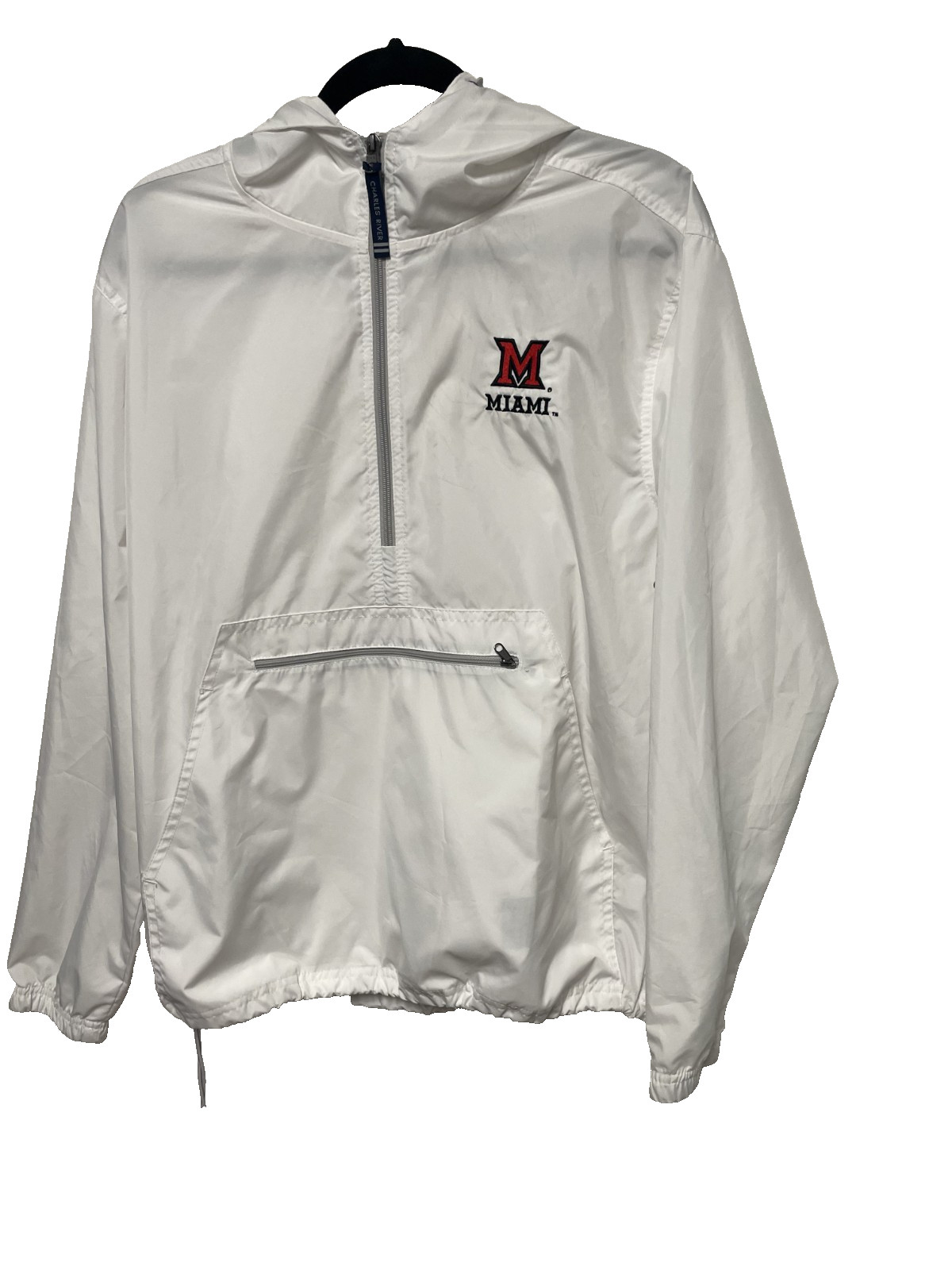 Charles River Miami University Hooded Nylon Windbreaker Jacket Mens M