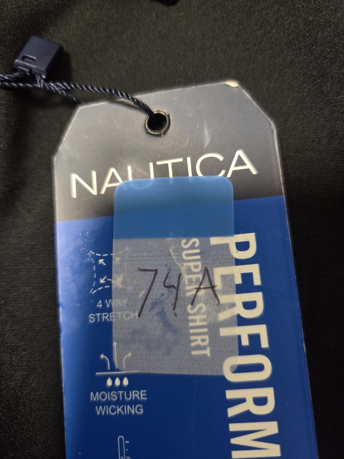 Nautica Slim Fit Performance Dress Shirt Stretch Black Solid XL 17-17 1/2 34/35.