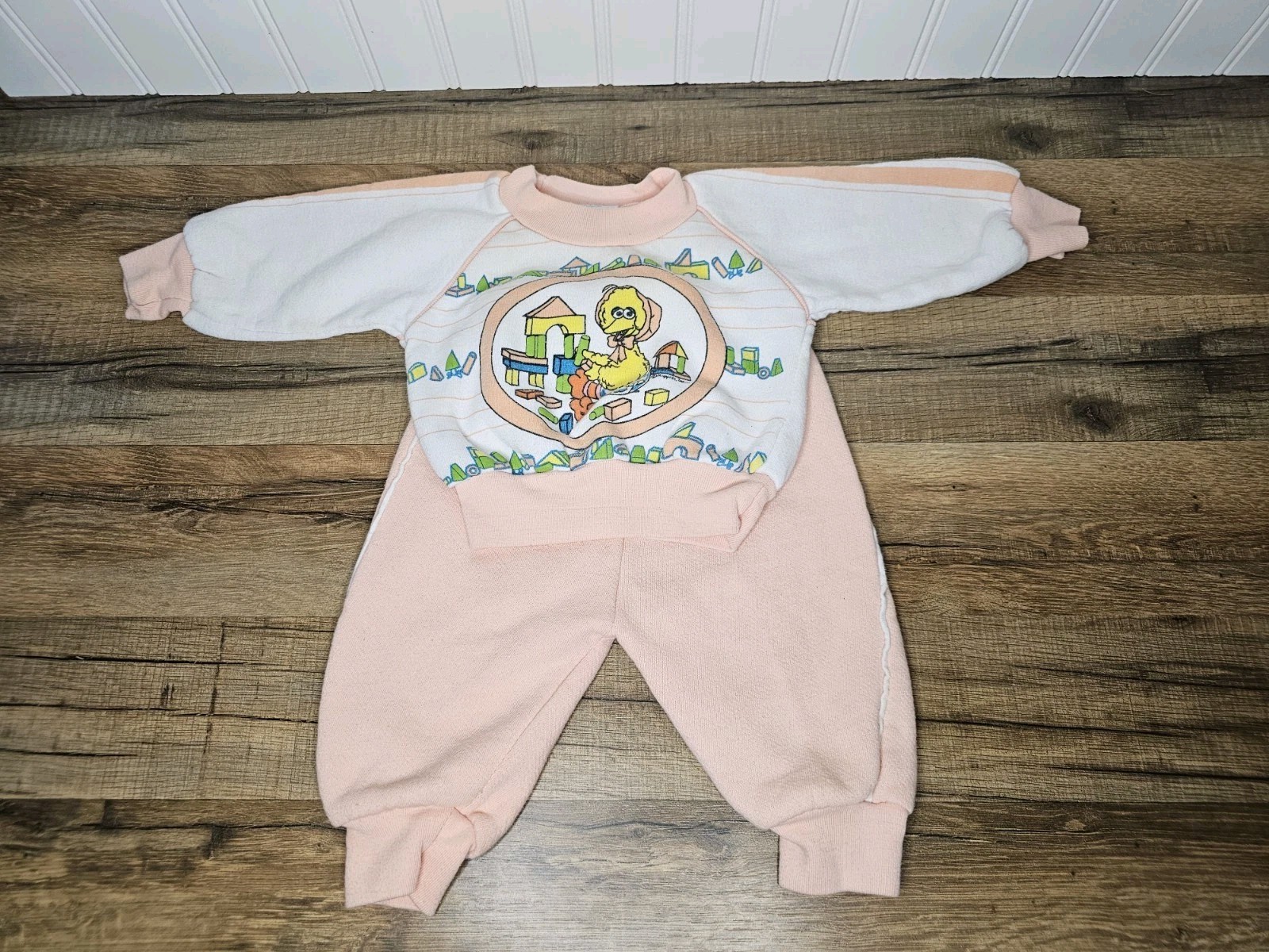 Sesame Street Vintage 1980’s Baby Girl Outfit Size 6 Months Big Bird