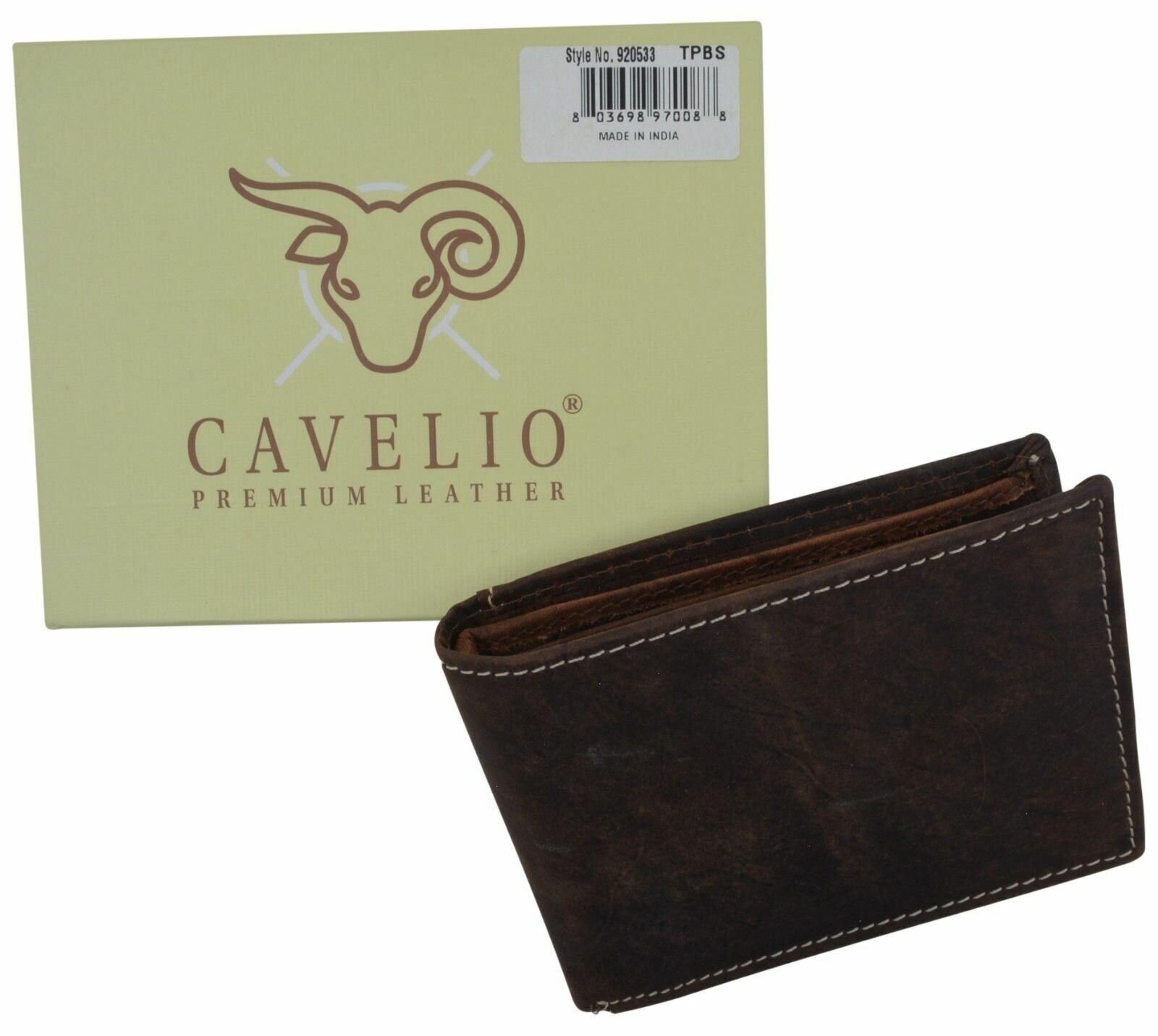 Hunter Premium Leather Mens Bifold Removable Double ID Card Holder Flap Wallet