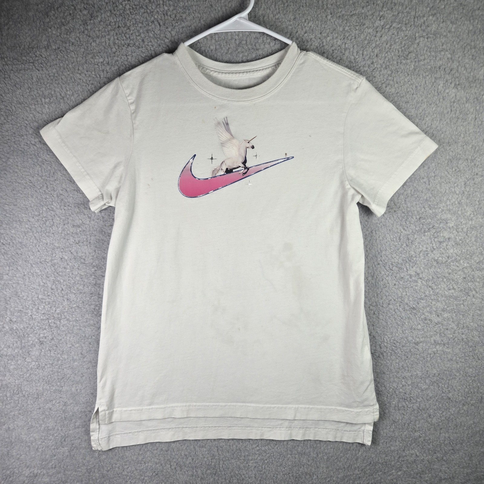 Nike Youth Girls Unicorn T Shirt White XL Sports Mystical Fantasy