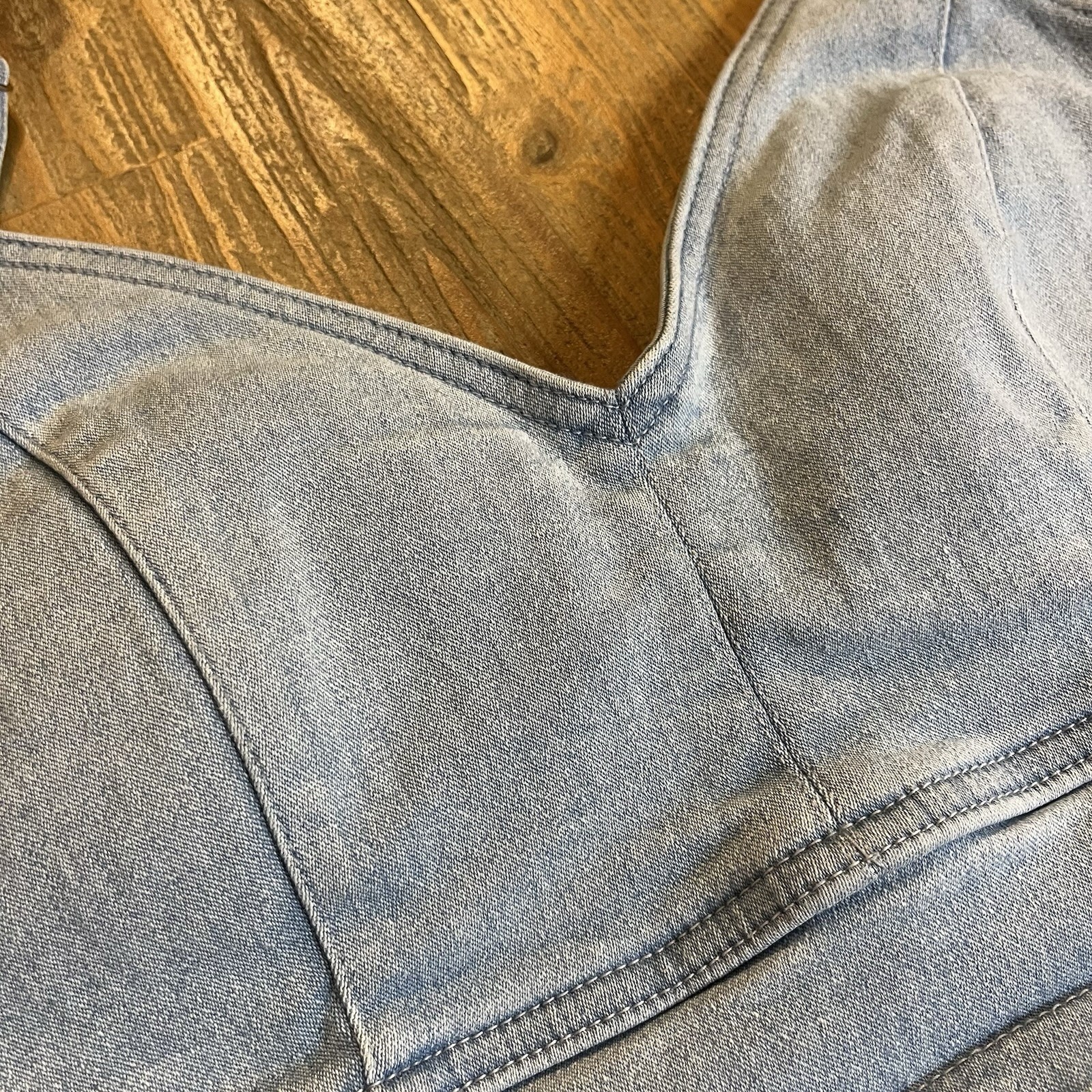 Melograno Blue Denim Wireless Stretch Bralette Bra Pullover Adjustable Straps M