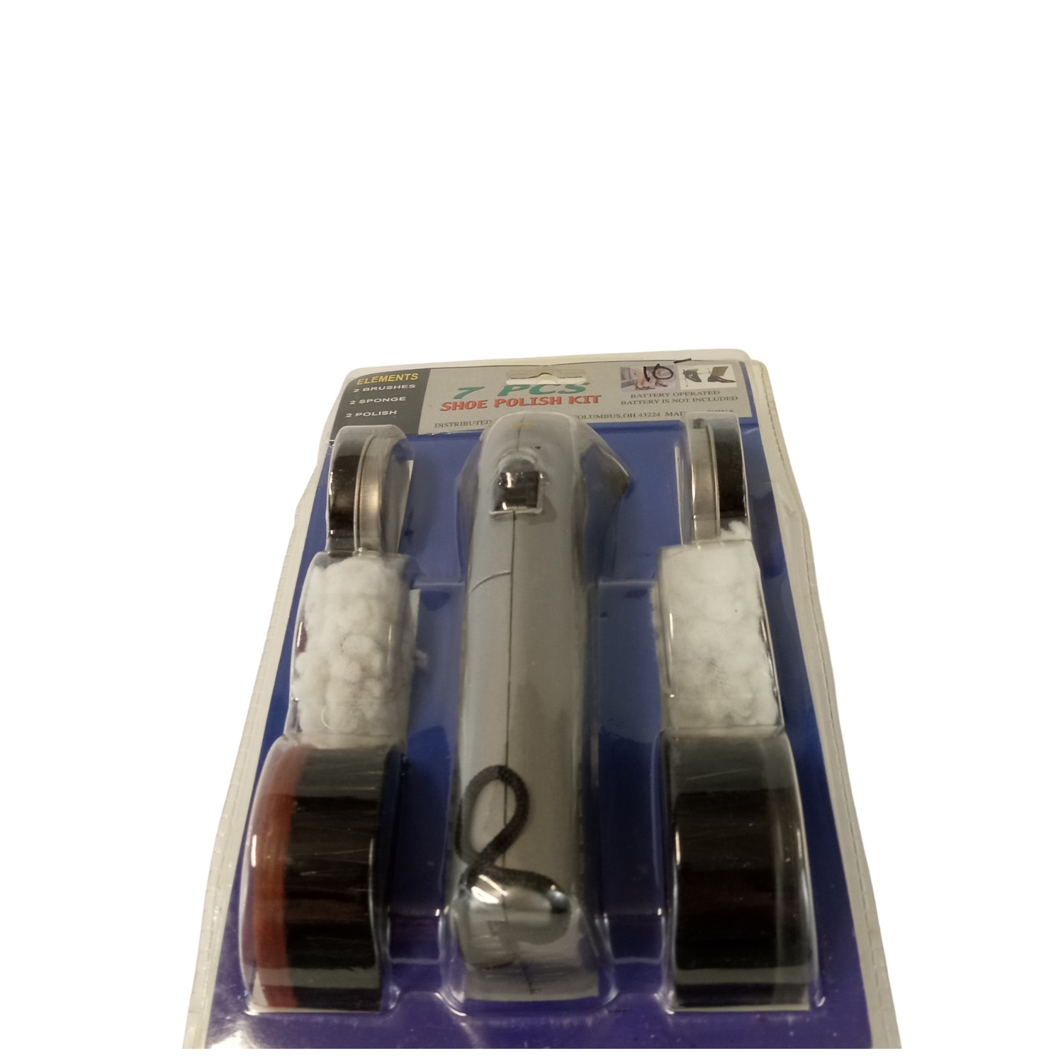 7 Piece Electric Shoe Polish Kit Battery Operated Shoe Shine Brush Set