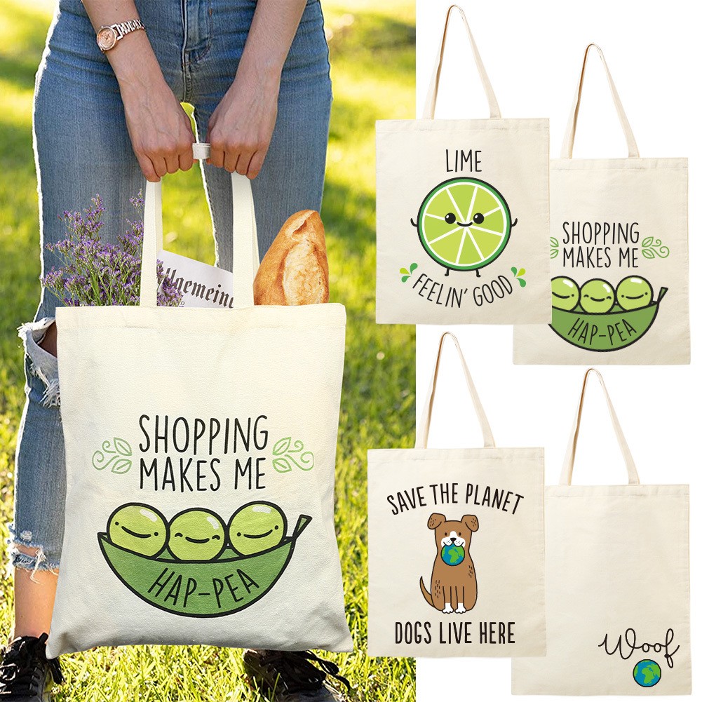 2PCS Large Cotton Shoulder Tote Bag Canvas shopping bag Casual Daily Bags Pack