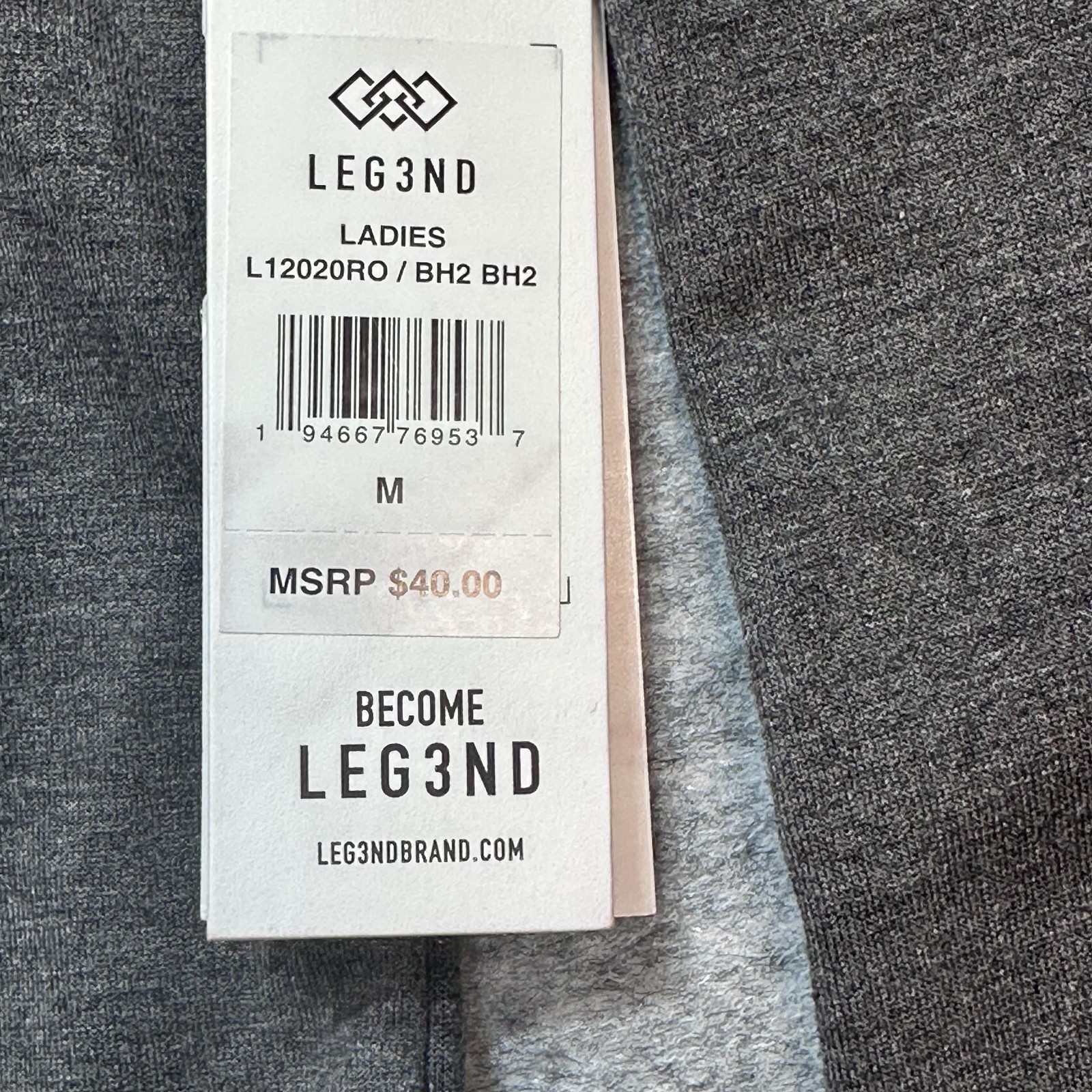 NWT LEG3ND ACTIVE Womens M Dark Grey Heather Long Sleeve Athleisure Top