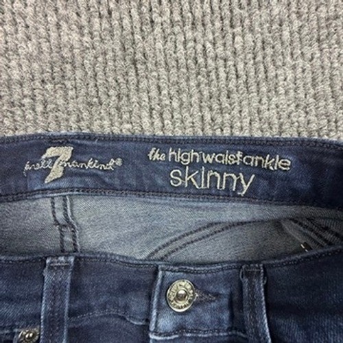 7 For All Mankind High Waist Ankle Skinny Jeans Dark Wash AU8431005 Size 27