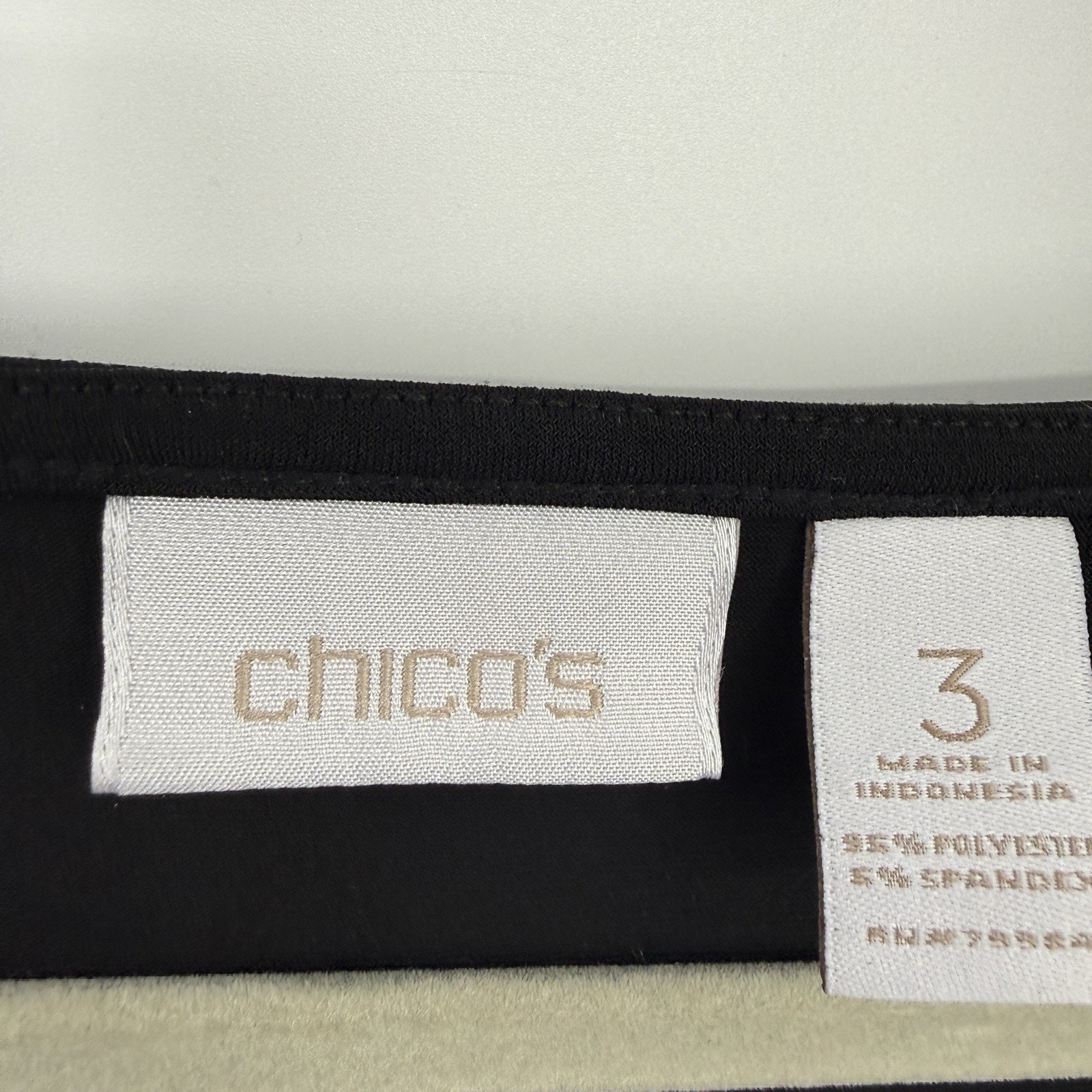 Chicos Travelers 3 Top XL Black Dolman Sleeve Banded Hem Pullover Minimalist
