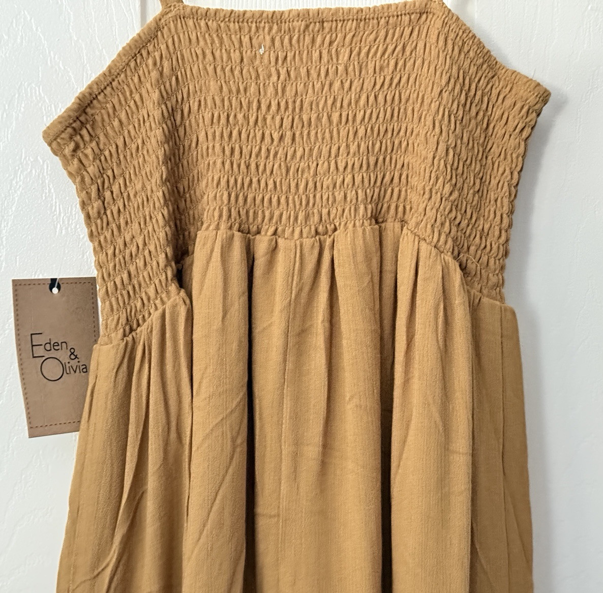 eden & olivia women’s size S brown spaghetti staps sleeveless maxi dress