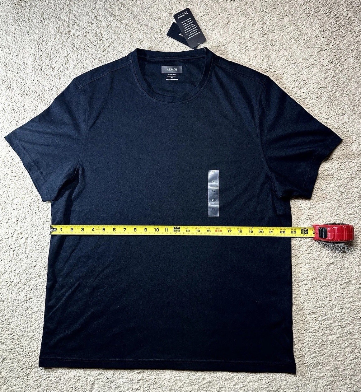 Alfani Stretch Crew Neck Tshirt All Black Men’s Size XL Premium Supima Cotton
