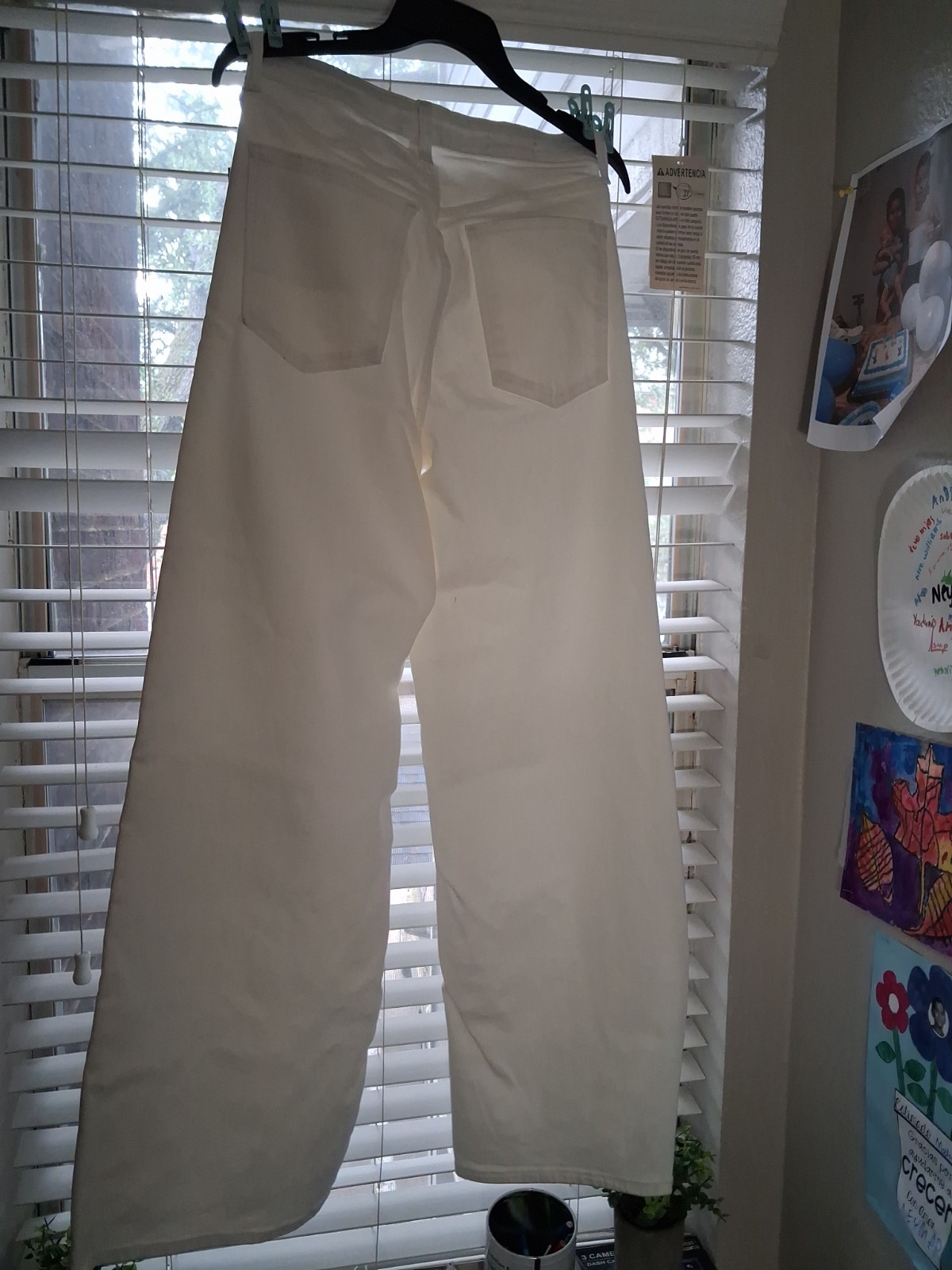 Universal Thread White Denim Wide-Leg Jeans High Rise Stretch 5-Pocket Sz 10