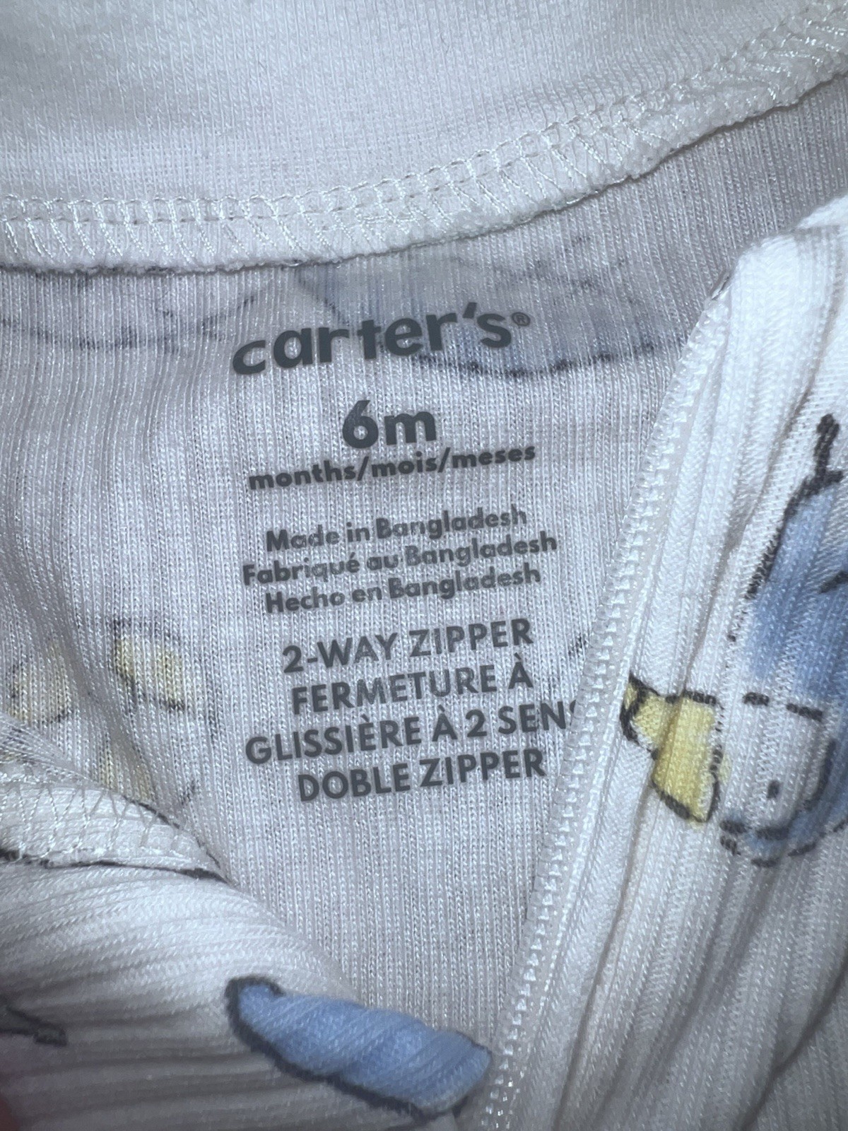 Carter’s 6M Footed One Piece Sleeper Cotton Ribbed Tropical Alligator 2-Way Zip