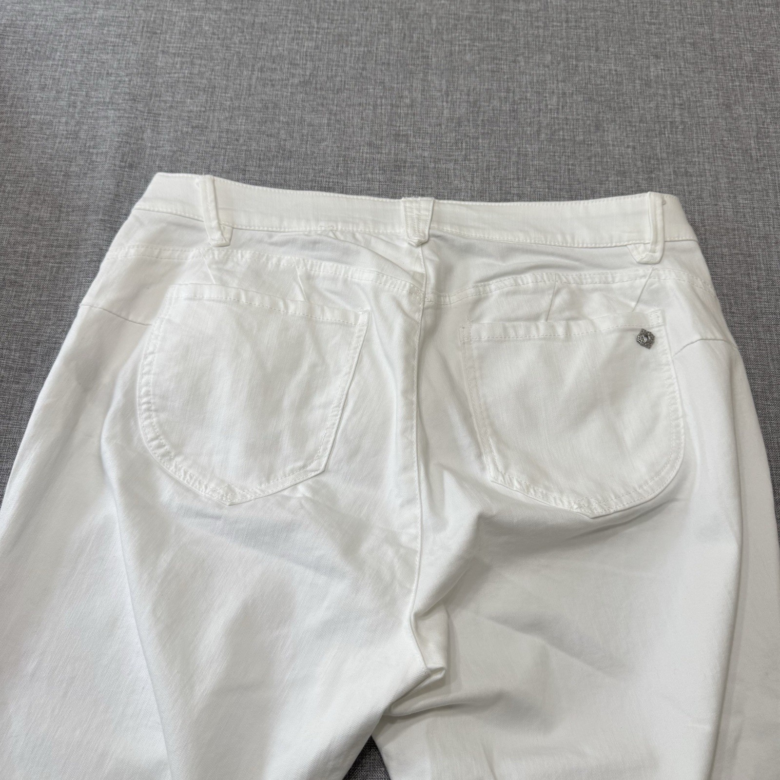 Democracy Ab Solution Optic White Ankle Skimmer 18W Cropped Jeans Stretch Denim