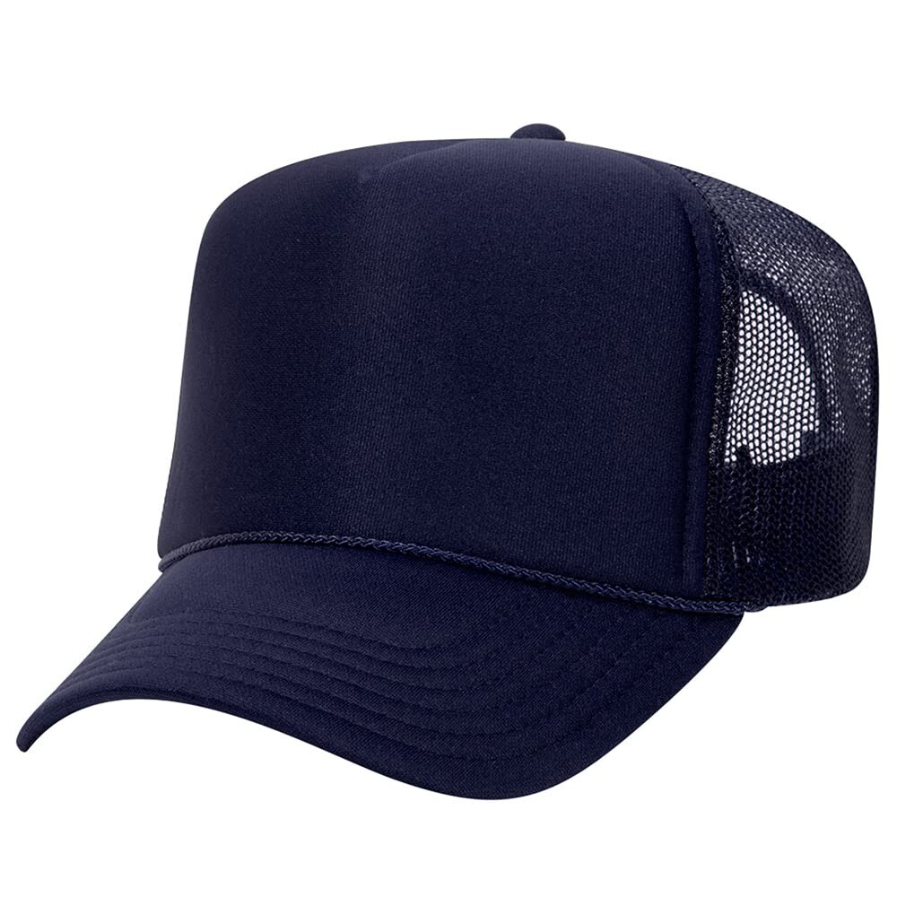 High Crown 5 Panel Mesh Back Foam Front Trucker Cap with Snapback Closure