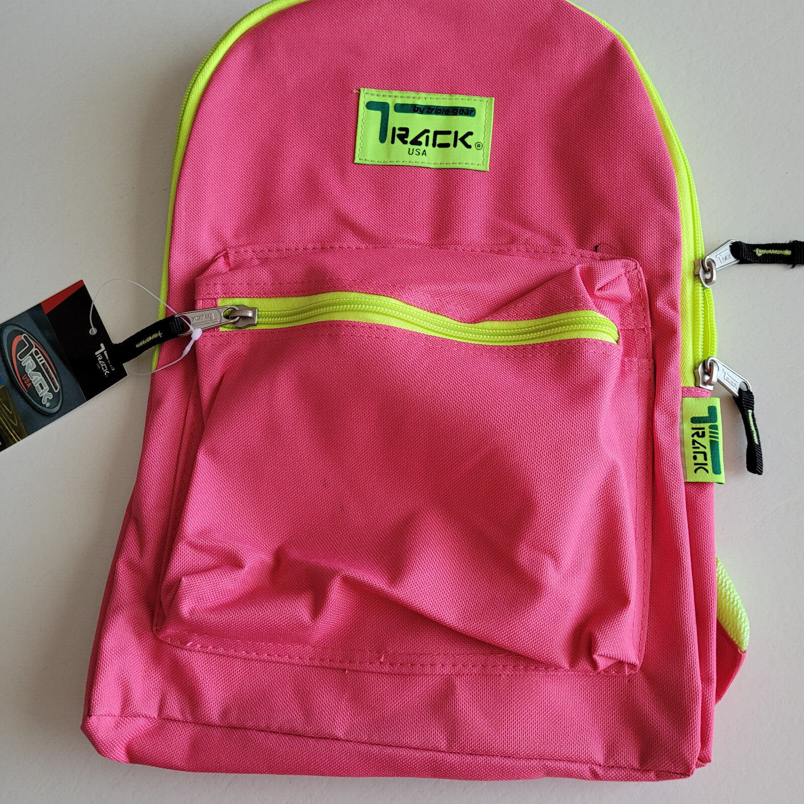 OVEREXPOSED NEON ZIPPER BACKPACK 7 Colors School Pack Day Bag Hiking Rucksack