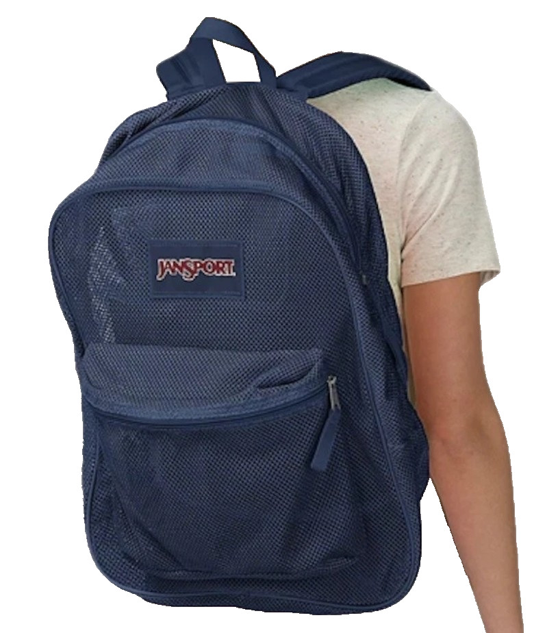 Jansport Mesh Backpack School Travel Gym Sports Bag Adult Kids Blue Unisex New
