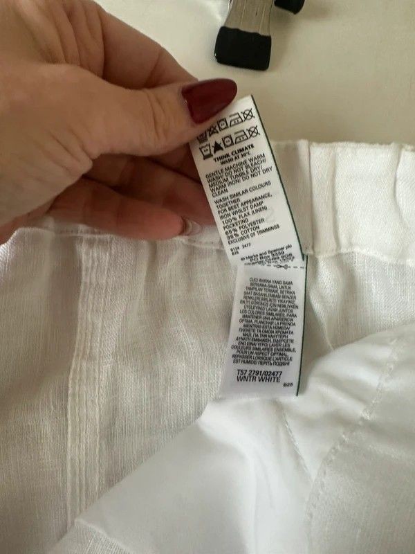 22 marks and Spencer new wide leg crop linen trousers cargo pockets