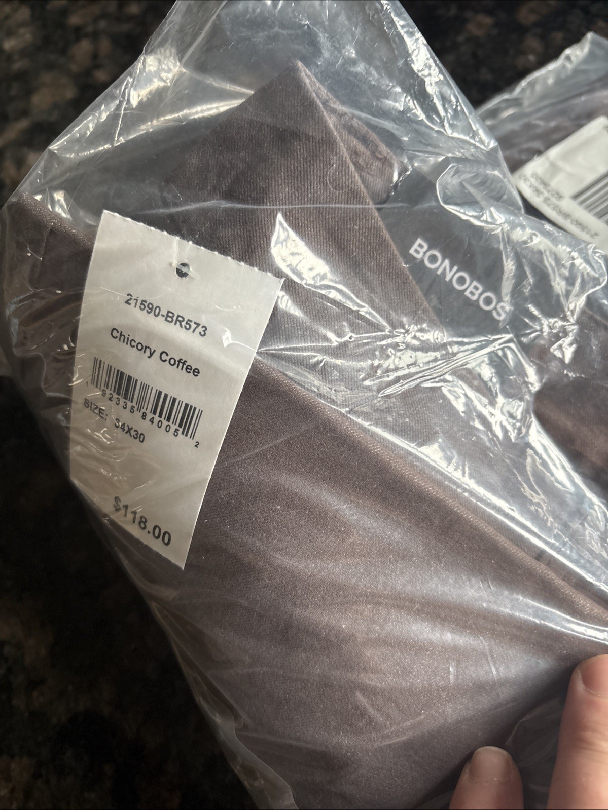 Bonobos Stretch Yarn Die Chinos Heather Brown 34×30 Slim Fit NEW R165-