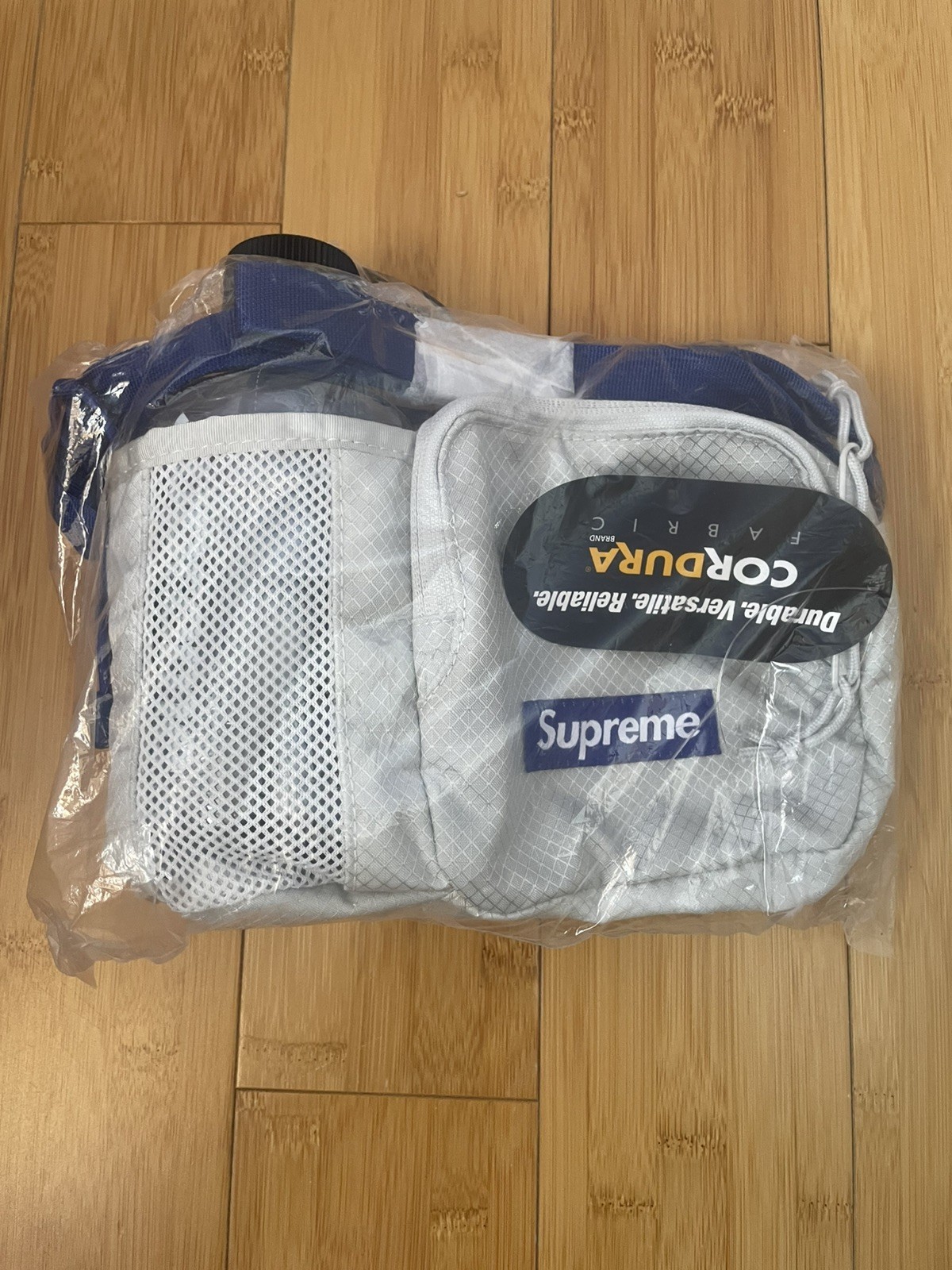 Supreme Shoulder Bag Silver Blue SS22 Cordura with Nalgene Water Bottle NWT