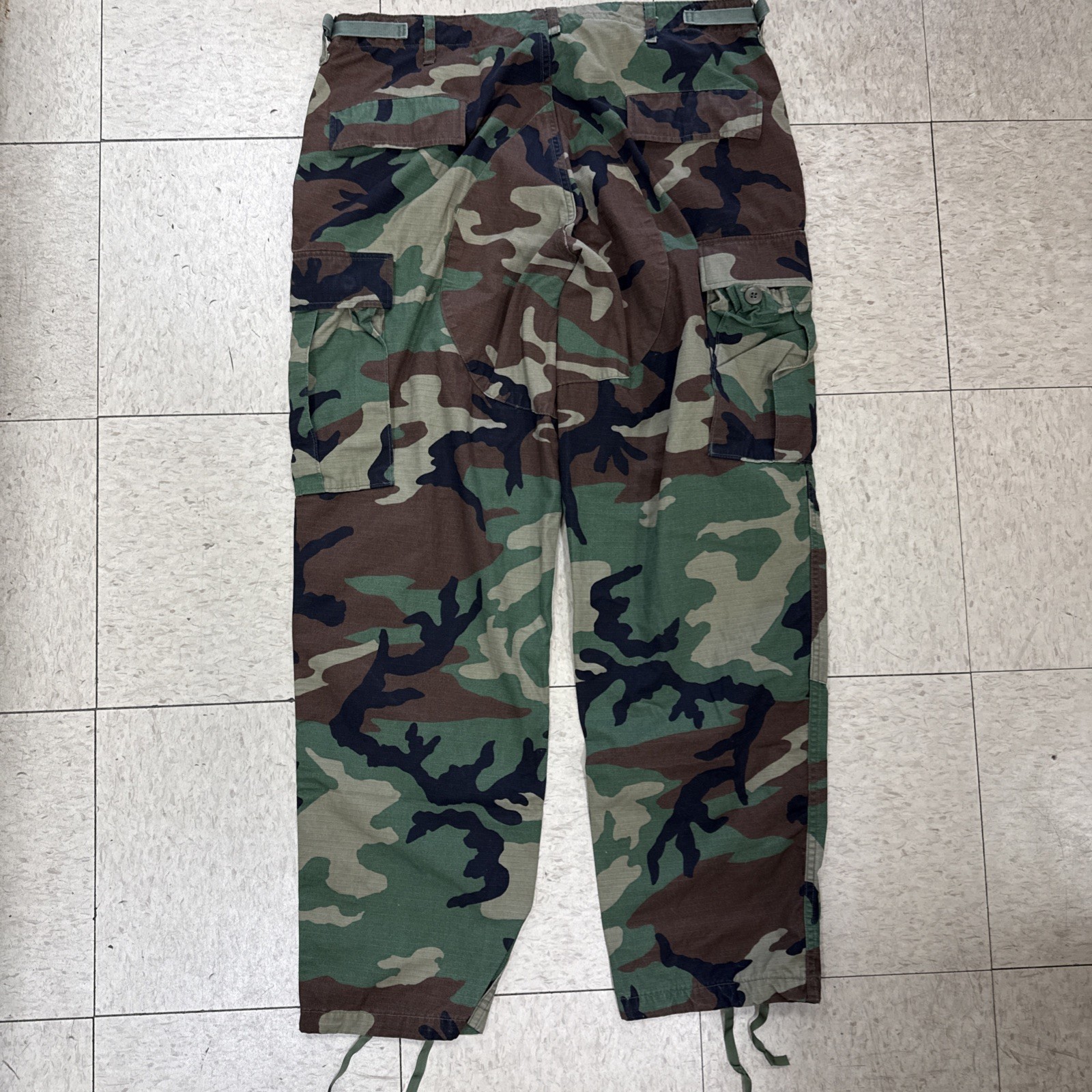 Vintage USGI BDU Pants Large Reg Woodland Camo Combat Cargo Trousers 90s (M831)