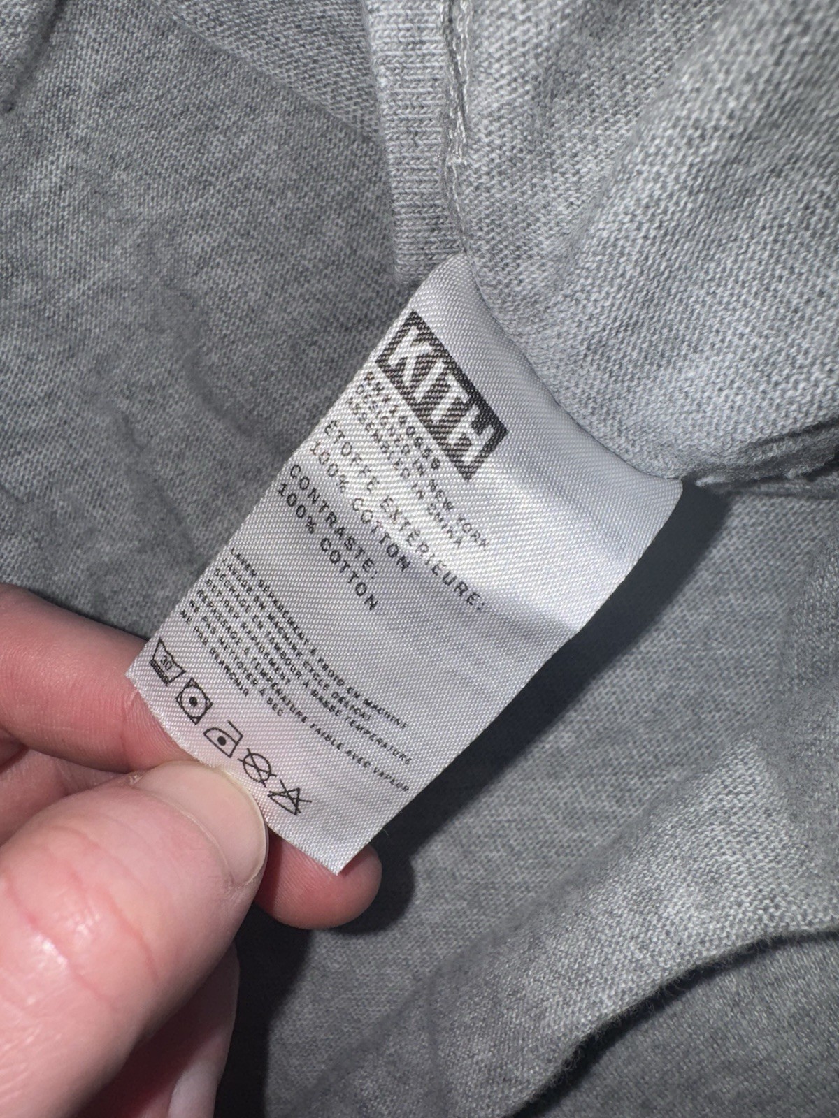 Kith Men’s Big Box Logo Grey T Shirt Size S