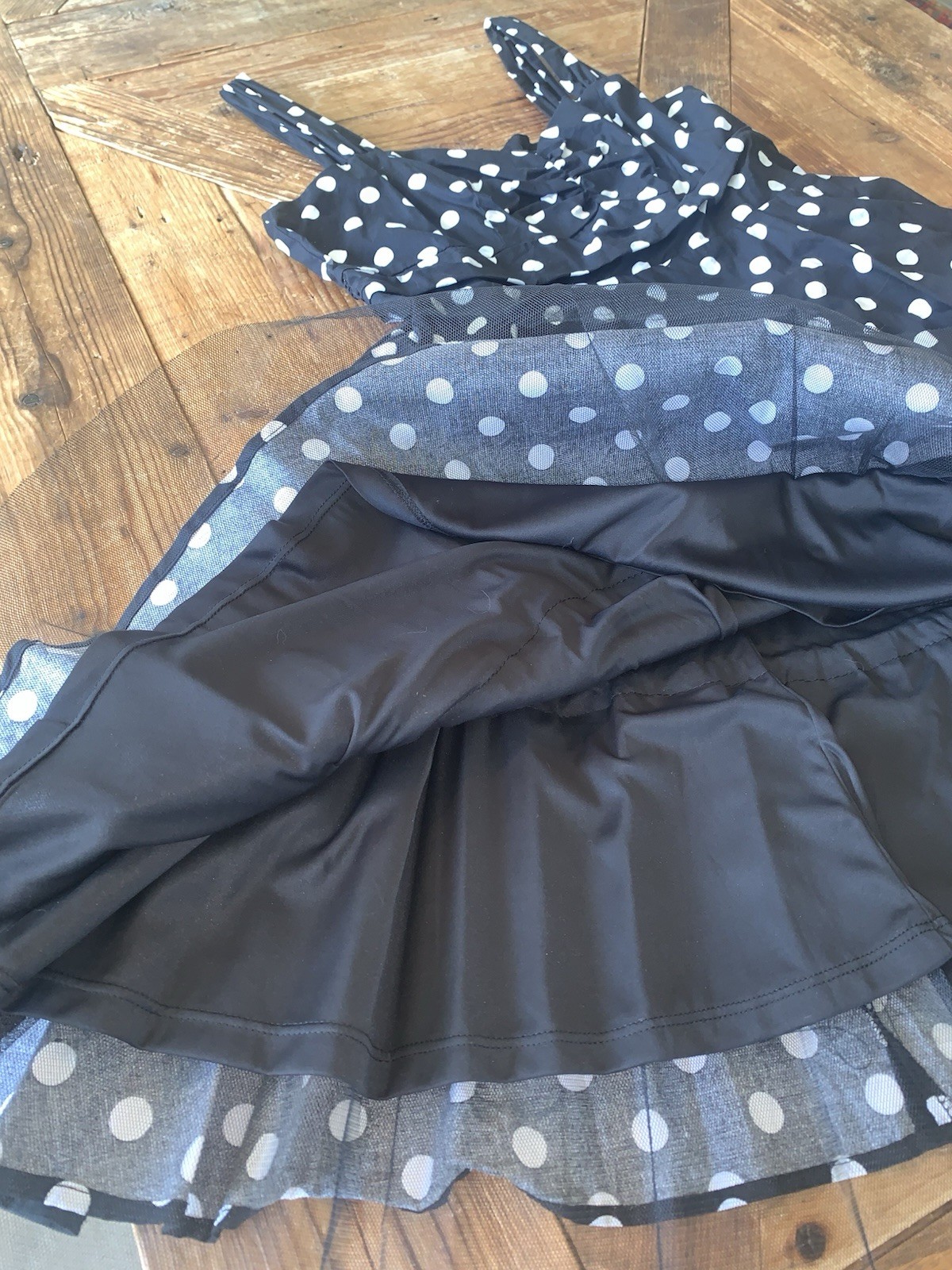 Hot Topic Juniors XXL Black & White Polka Dot Sleeveless Swing Dress Rockabilly