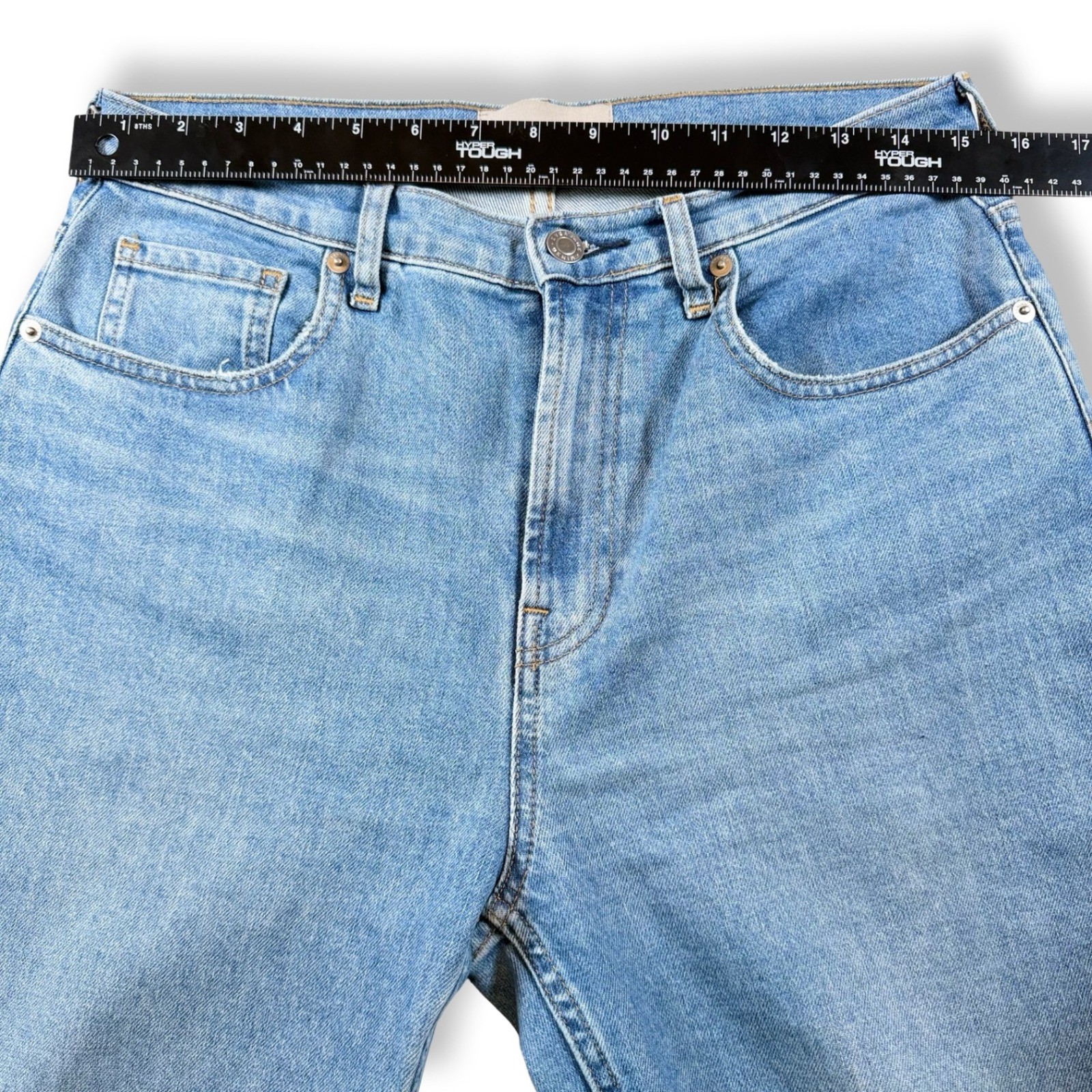 Everlane High Rise Straight Jeans Blue Ankle Denim 29 Ankle Stretch Womens