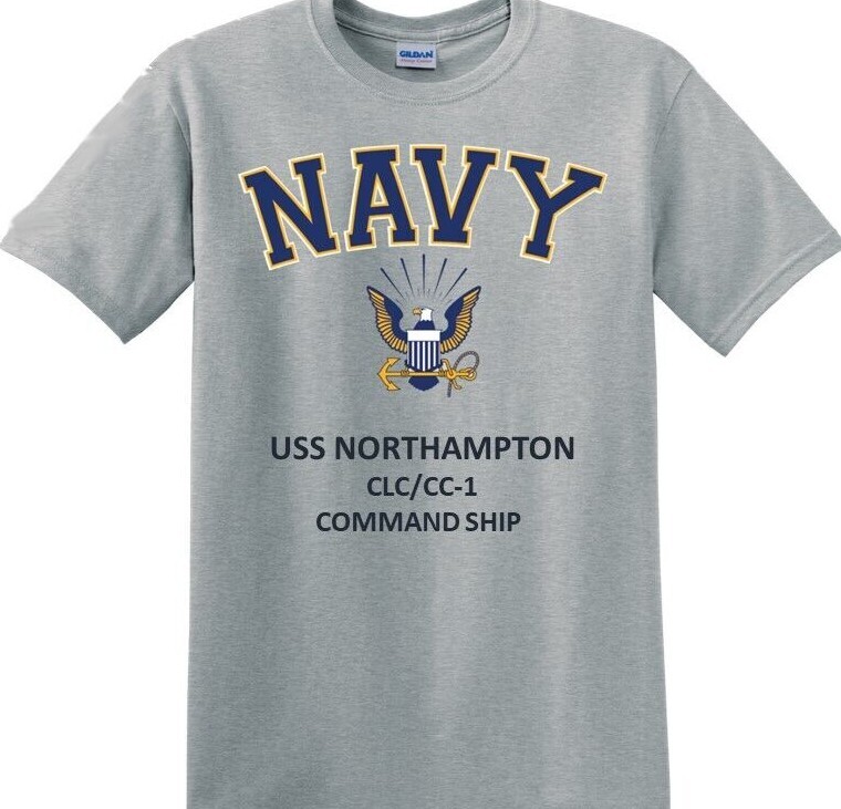 USS NORTHAMPTON CLC/CC-1* COMMAND SHIP *NAVY EAGLE*T-SHIRT.OFFICIALLY LICENSED