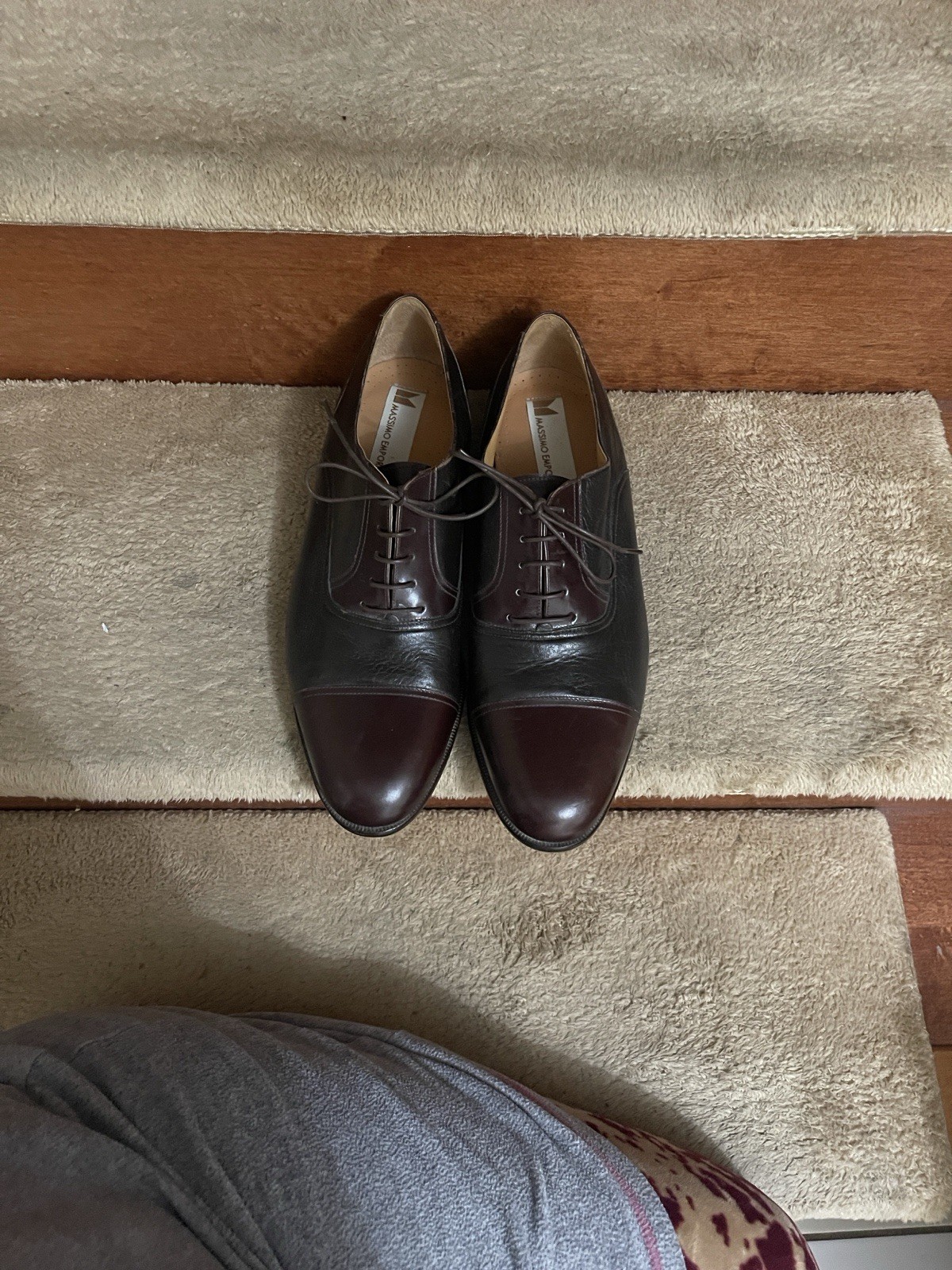 NWOT Massimo Emporio Elegant Two-Tone Leather Derby Shoes Men’s Size 9.5 M