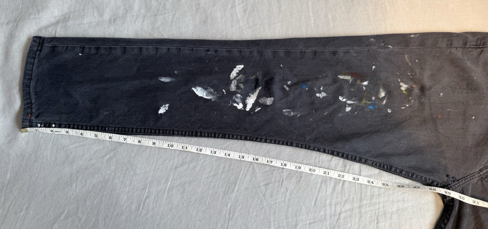 Levi’s 511 Men 30×30 Jeans Black Distressed Paint Splatter Stains Artful Denim