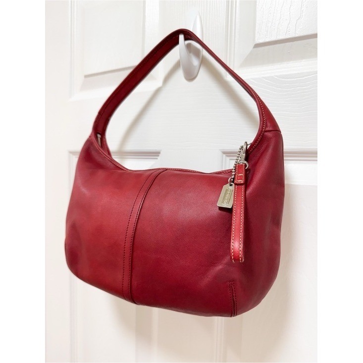 Coach Ergo Hobo Shoulder Bag Leather Red Vintage Y2K 9219