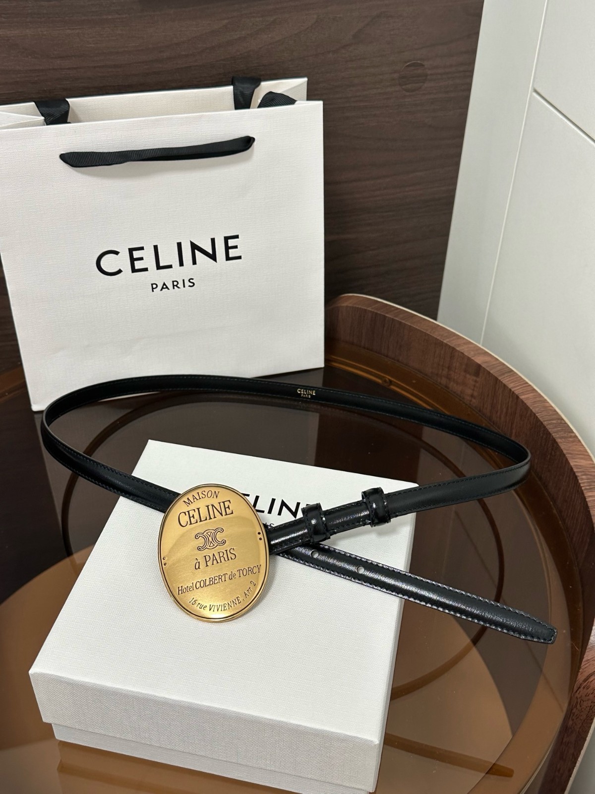 Women’s Celine Black Leather Belt (W: 13mm/0.51in; L: 80/32)