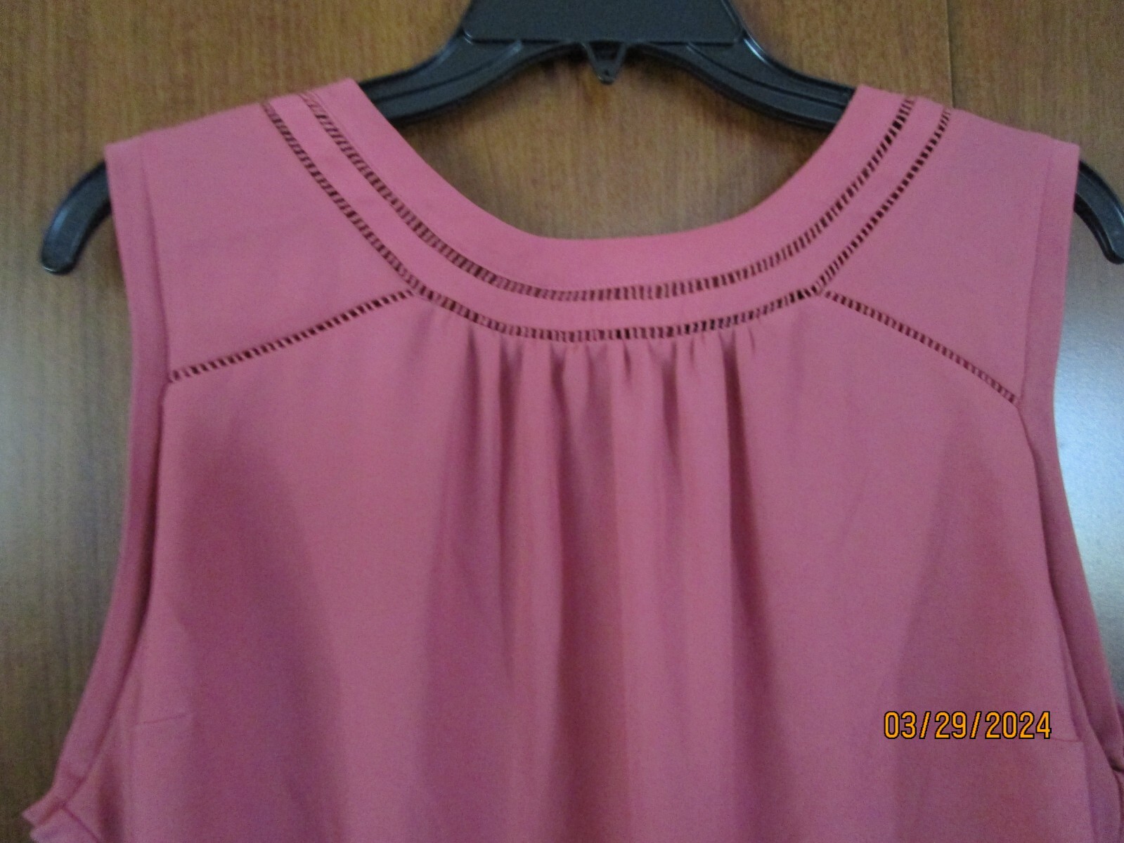 41 Hawthorn Sless Top Dusty Pink Sz 2X Polyester Spandex Bust 50 Length 27.5 in