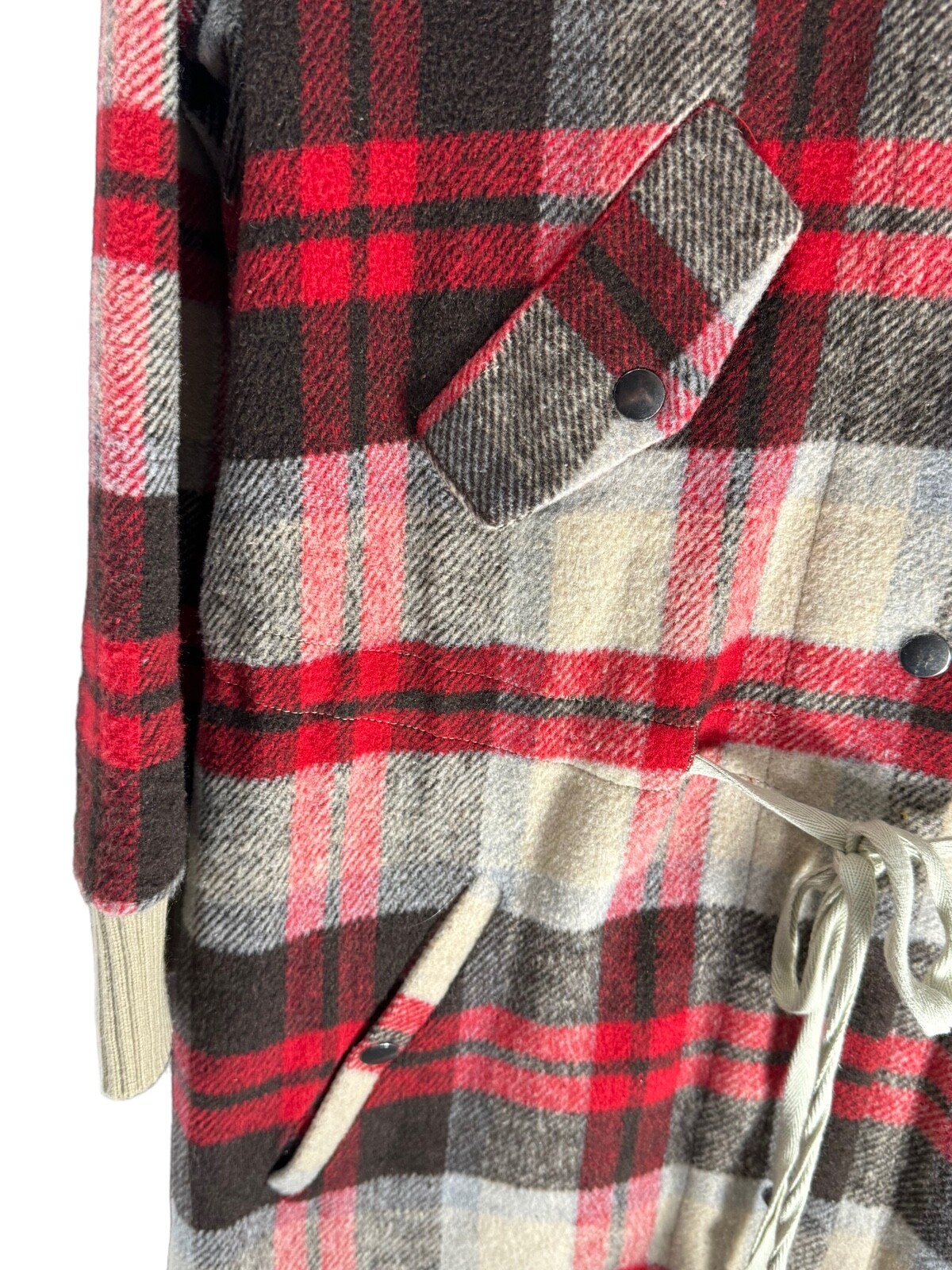 Davi & Dani Women Red Plaid Cardigan Shacket Jacket Soft Flannel Long Medium NEW