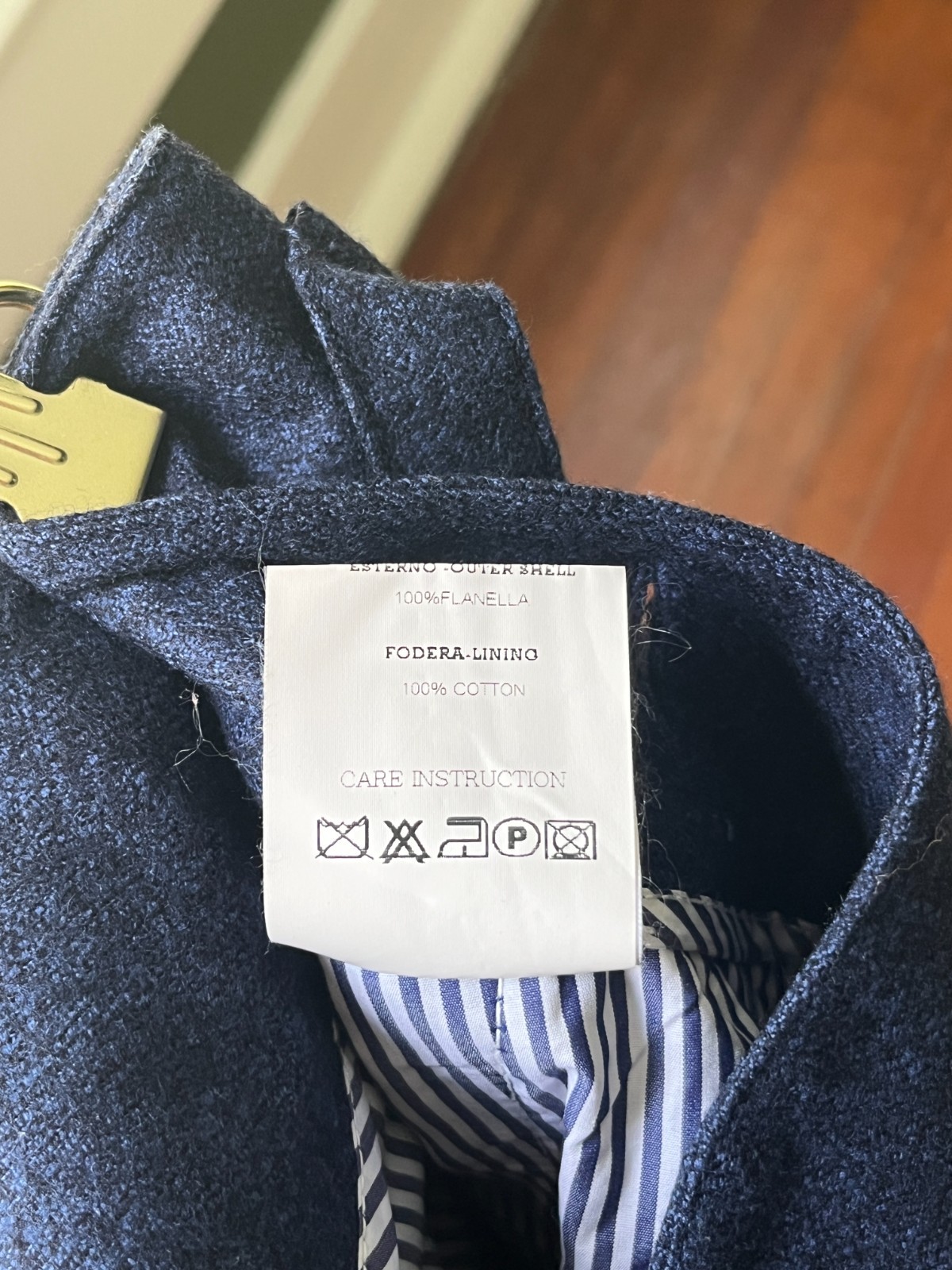 $700 Rubinacci Napoli Pleated Manny Gurkha Pants Melange Blue Flannel 46/30 US