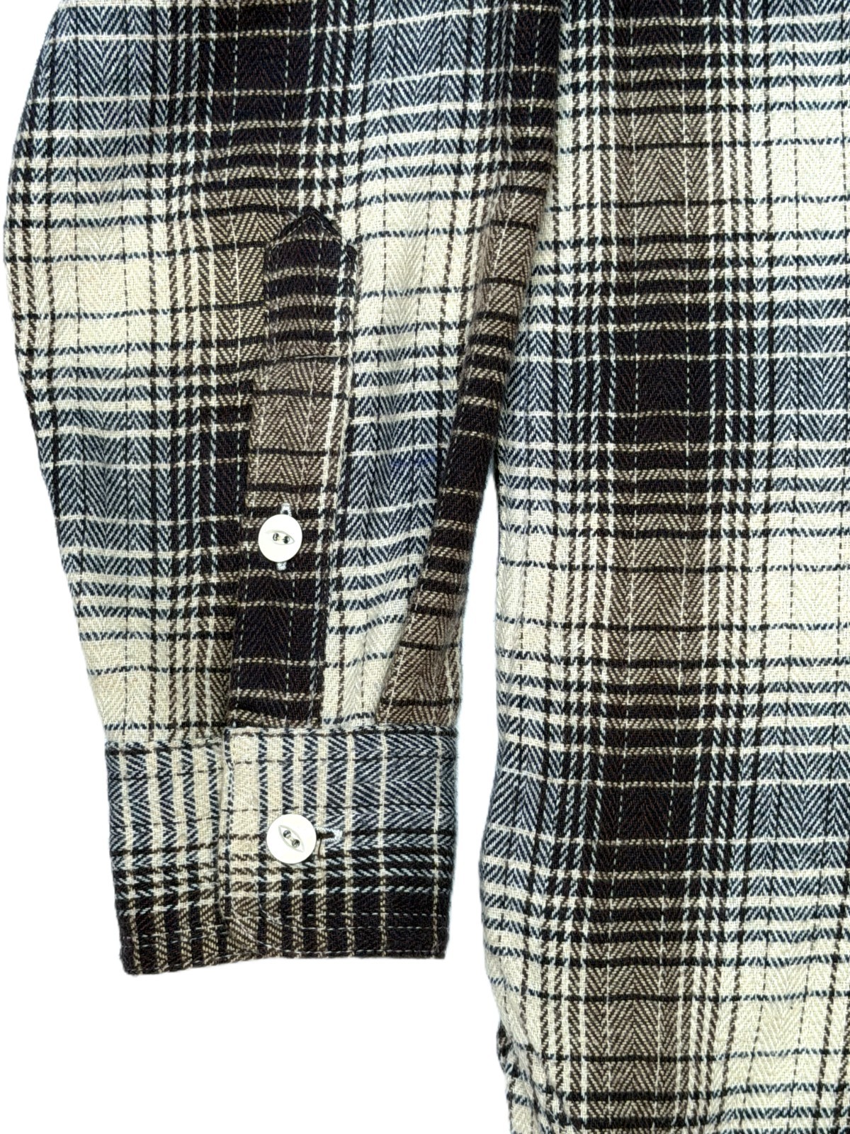3Sixteen Brown Plaid Flannel Button Down Work Shirt Size M Medium