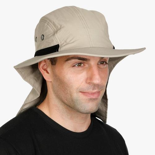 Mens Womens Boonie Snap Hat Sun Wide Brim Neck Flap Cap 100% Cotton Bucket Hats